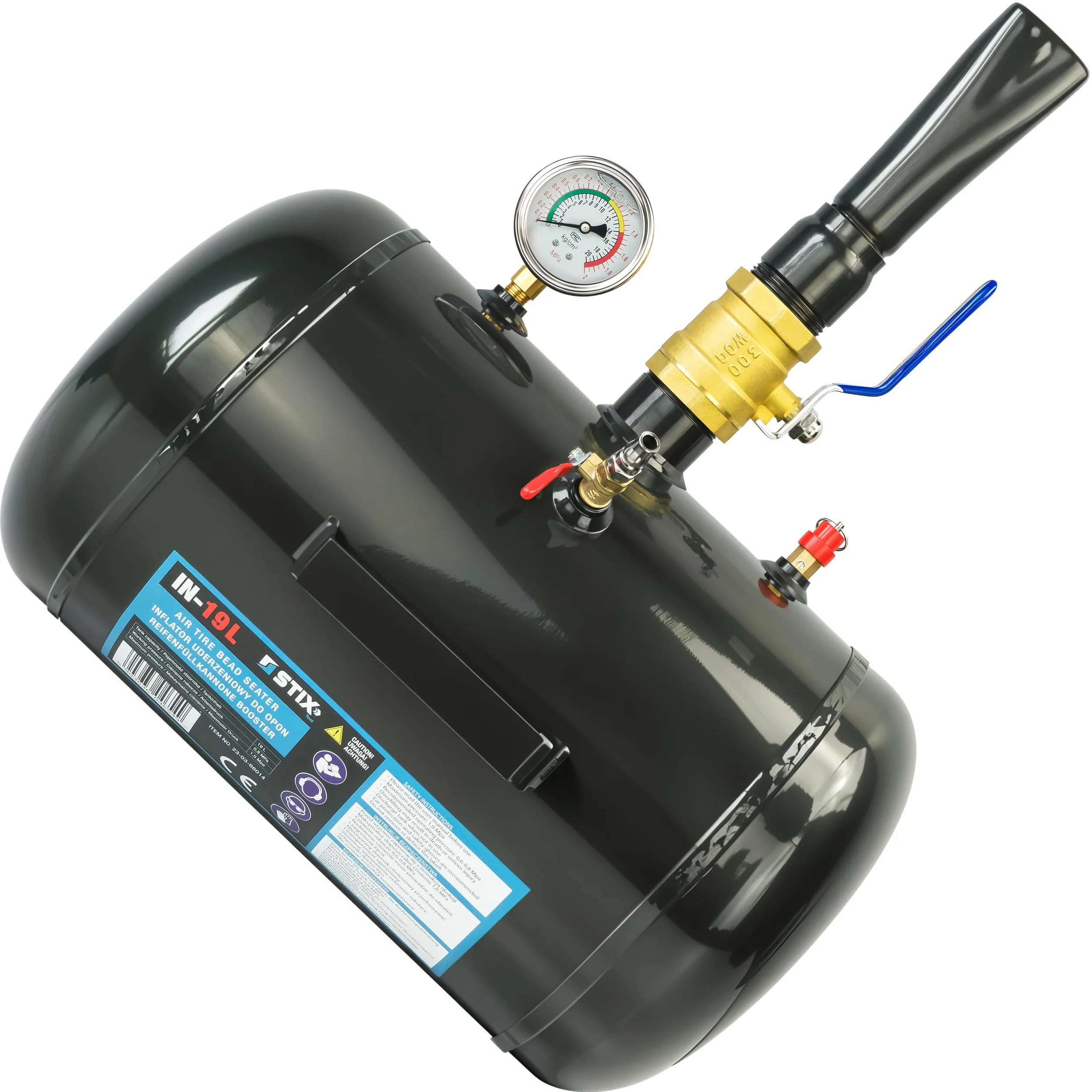 Stix Automotive Equipment Booster per pneumatici - 19L - Bazooka pneumatici - Tallonatore Per Gomme - impatto - 6-8bar
