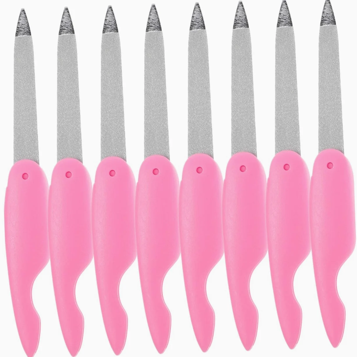 FRCOLOR 8 per Unghie Pieghevoli Mini Limetta Doppia Faccia Lavabile Satinata Design Compatto per Manicure e Pedicure