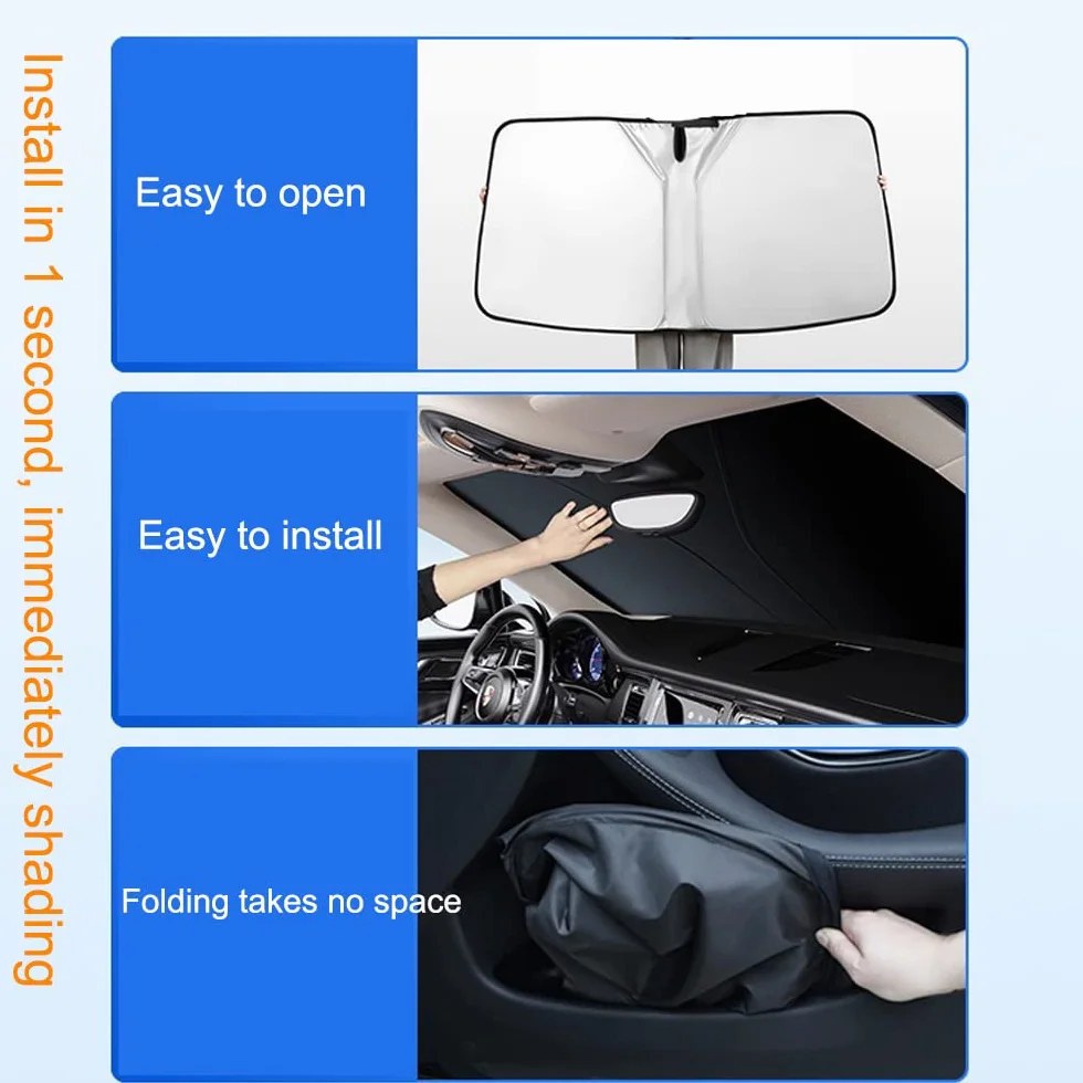 Parasole per Parabrezza Anteriore Auto Protezione UV Visiera Pieghevole Argento 140x70 cm