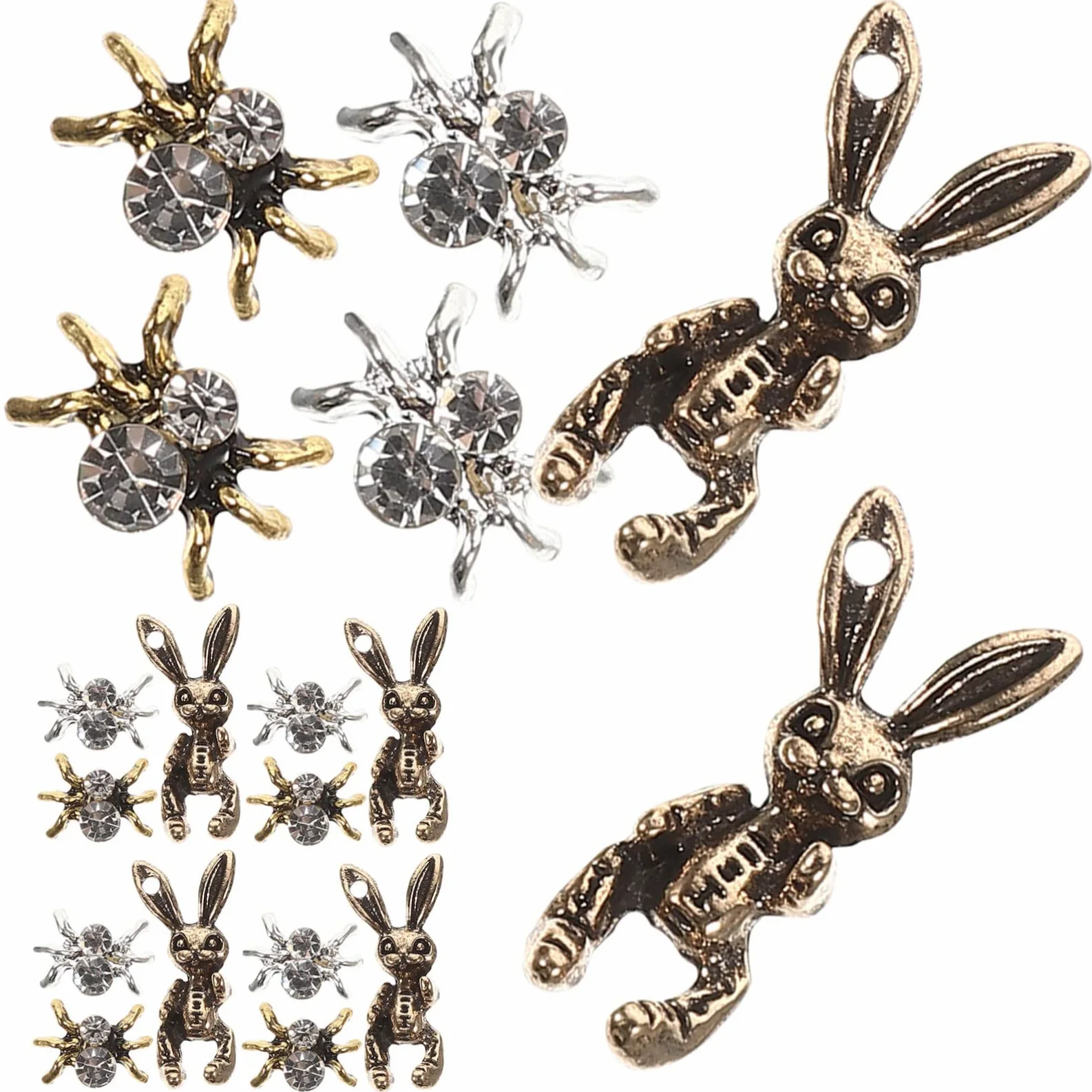 VALICLUD 5 Set Gioielli Con Diamanti Per Unghie Buio Fascino Delle Unghie Ciondolo Metallico Ciondoli Per Unghie Accessori Per Unghie Metallo 30 Pezzi*5