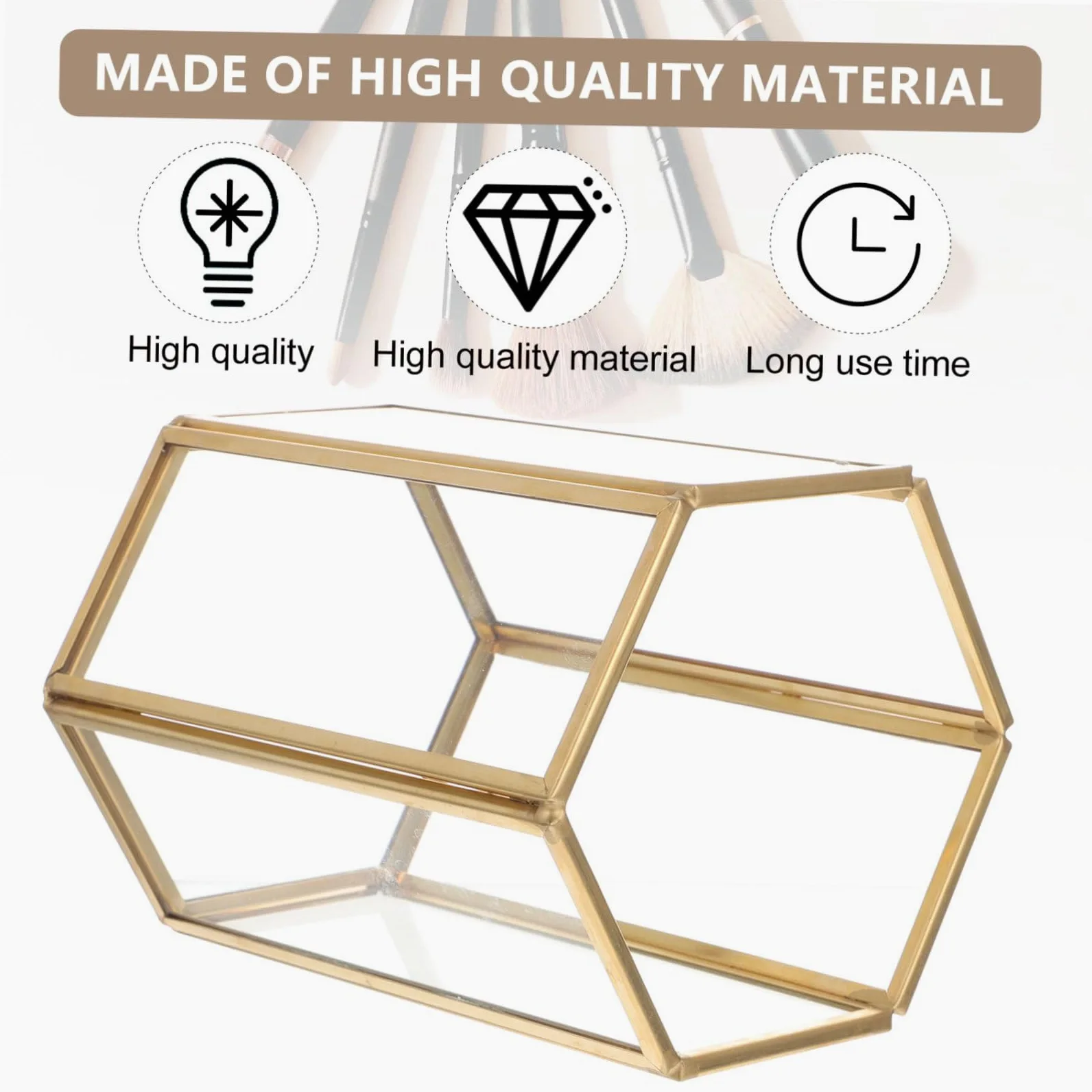 Porta Pennelli Da Trucco in Acrilico Trasparente Organizzatore Di Pennelli Cosmetici Ampia Capacità Da Scrivania Per Uso Domestico e Regalo Elegante