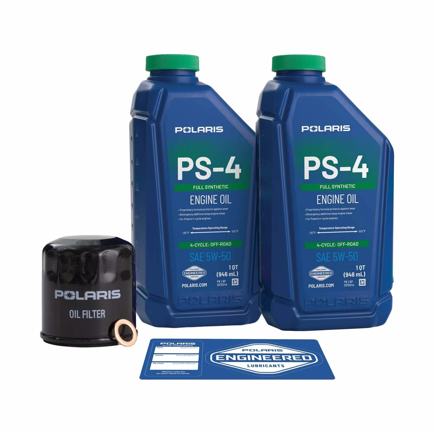 Polaris Off Road Full Synthetic Oil Change Kit PS-4 Engine Oil 2 Quarts 1 Oil Filter