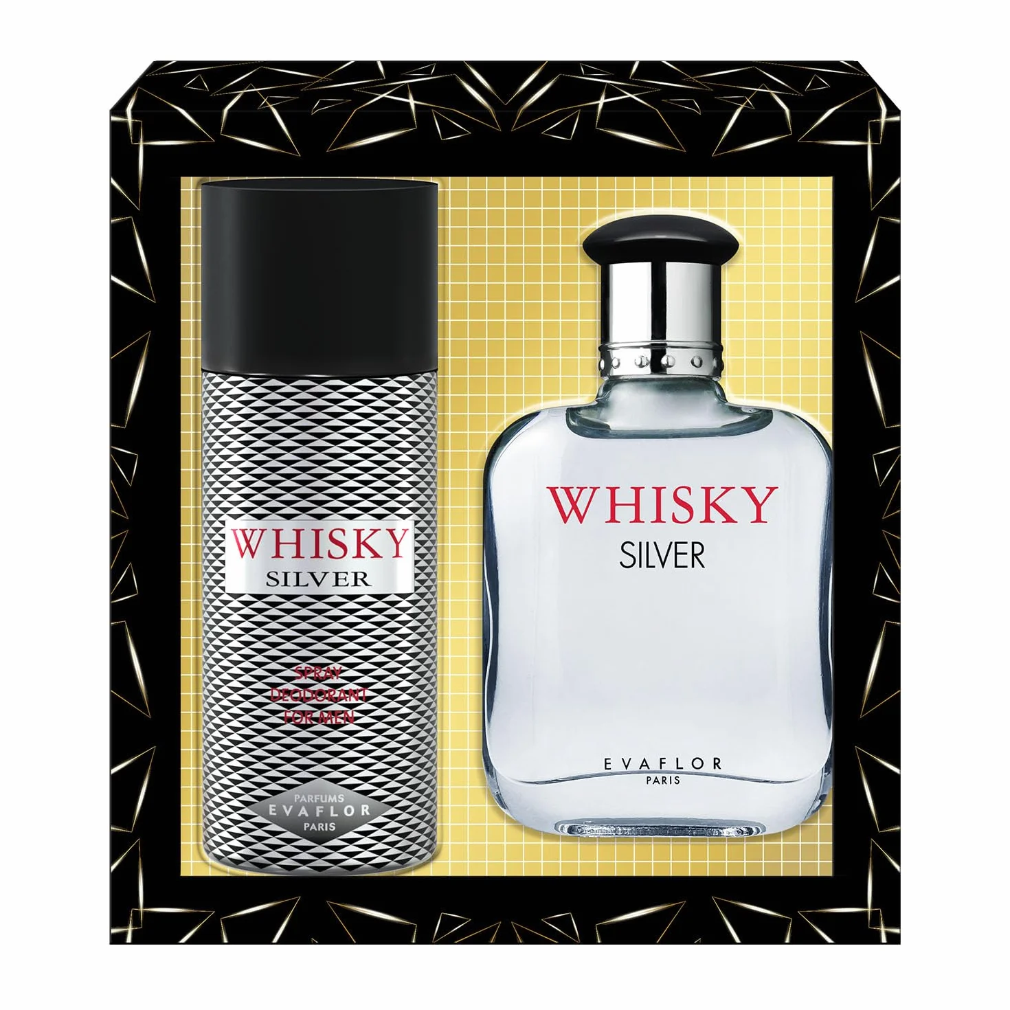 WHISKY SILVER • Cofanetto Eau de Toilette 100ML + Deodorante 15OML • Spray • Profumo Uomo • Regalo • EVAFLORPARIS