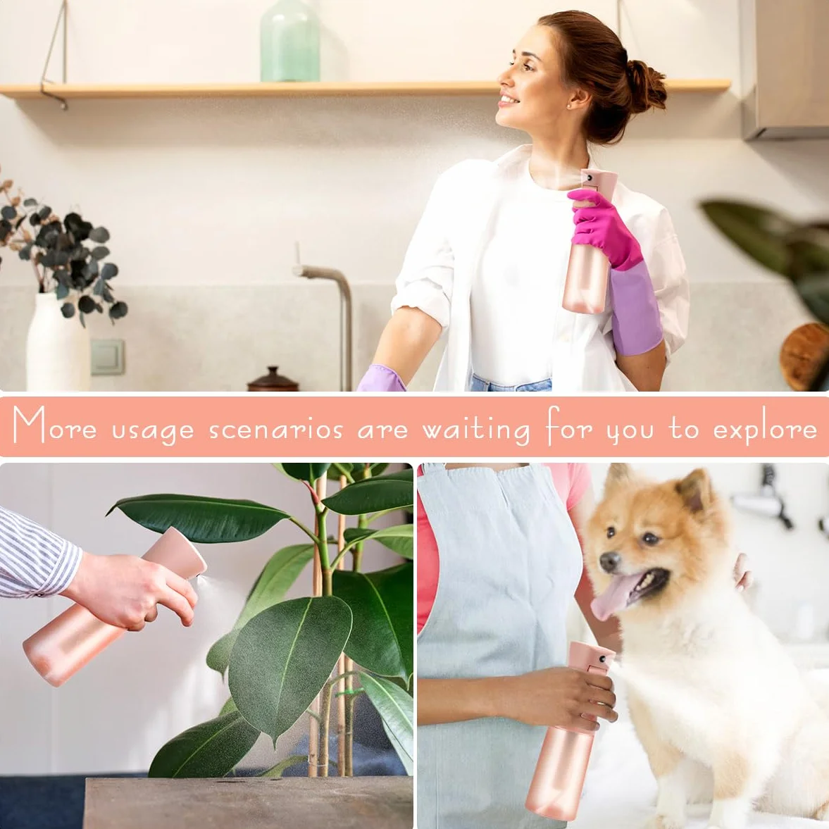 Bottiglia Spray a Nebbia Fine Ultra-Fine per Capelli Cura Pelle Piante Toelettatura Animali Pulizia Disinfezione