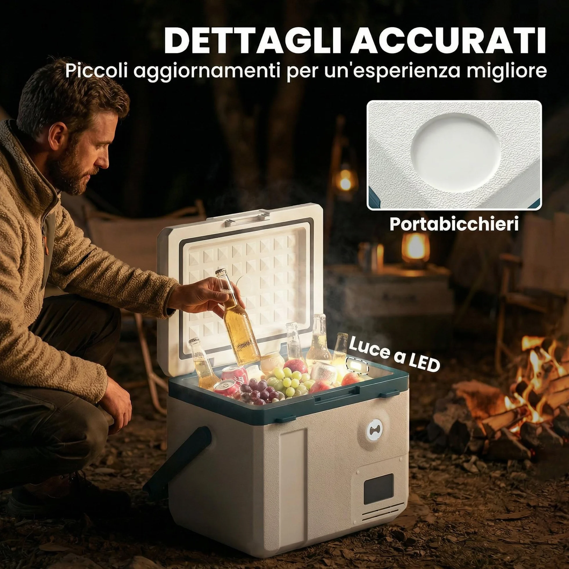 Outsunny Frigorifero Portatile 19L con Compressore, Mini Frigo Elettrico Anti-Shock, APP Bluetooth, 12V/24V/240V, -20°C a 20°C