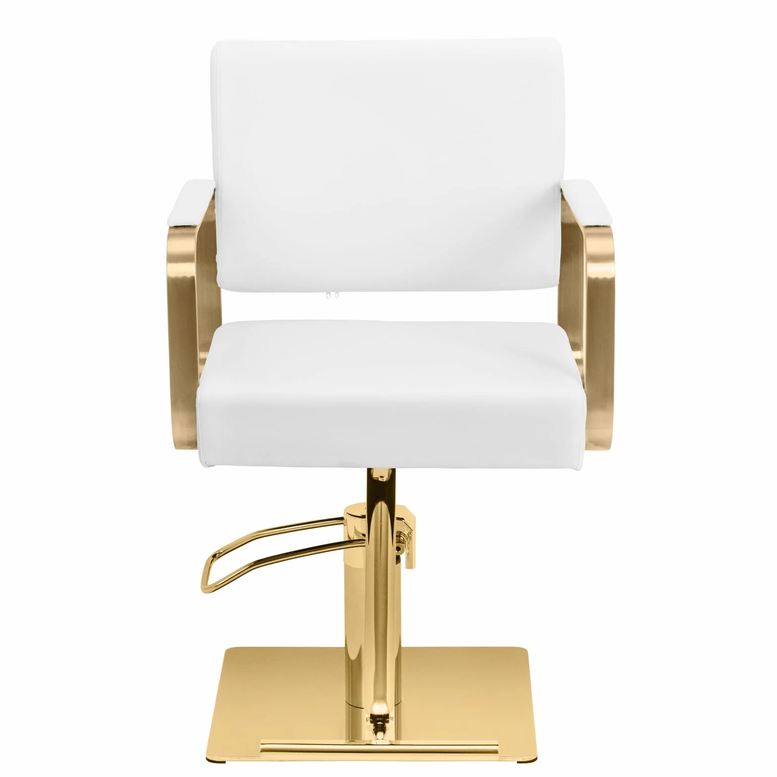 physa Poltrona da parrucchiere con poggiapiedi 50-66 cm, 200 kg Bianco, oro Poltrona da parrucchiere Sedia da parrucchiere Poltrone per parrucchieri