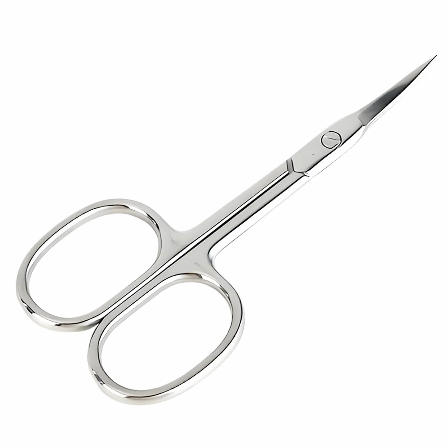 Forbicine per unghie extra fini con punta curva in acciaio inox 95 mm argento
