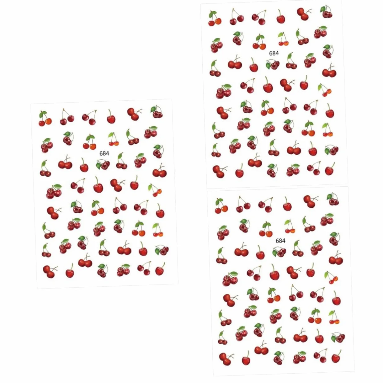 3 Set Adesivi Unghie Frutta Con Design E Per Manicure Creativa Facile Applicazione Per Eventi E Feste 12 Fogli*3