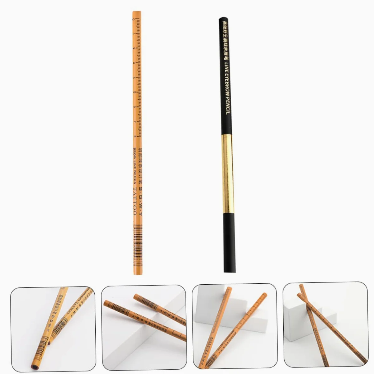 FRCOLOR 3 Set Di Matite Per Sopracciglia Da Donna Penne Per Trucco A Doppia Estremità Matite Per Sopracciglia in Legno Facili Da Disegnare Robuste E Pratiche 2 Pezzi*3