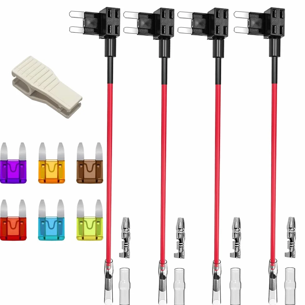 Gebildet Portafusibili ATM a Lama 12V-24V ADD-a-Circuit Fusibili Tap 16AWG Filo 6pcs ATS Fusibili a Lama 3A-20A Estrattore di Fusibili