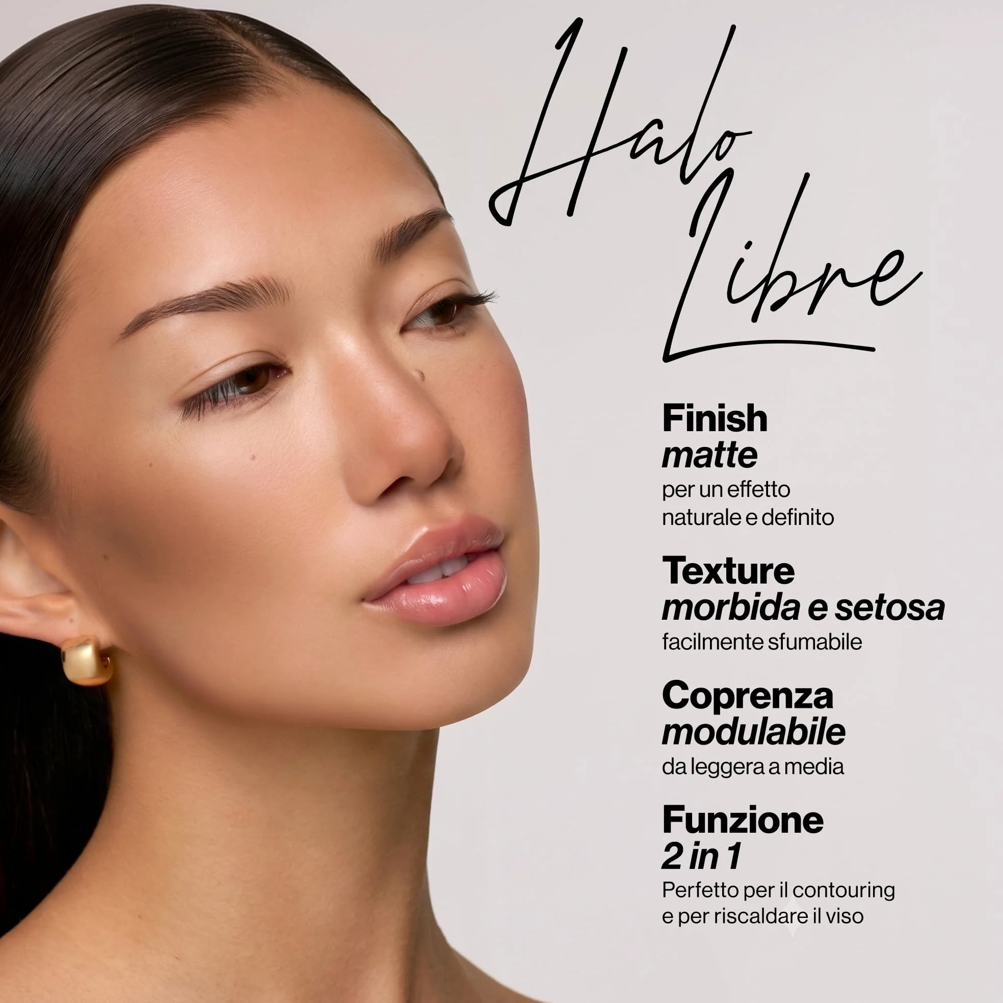 Halo Libre Bronzer 02 - Terra make up viso e terra abbronzante viso in polvere effetto naturale - Texture setosa sfumabile per contouring viso e incarnato uniforme, Made in Italy