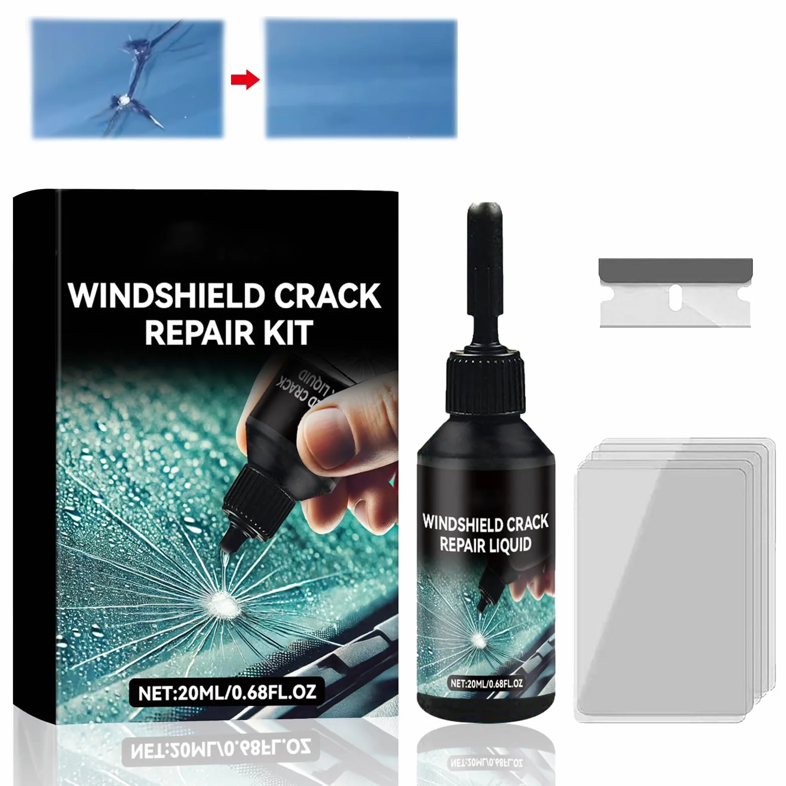 Kit Riparazione Crepe Vetro Auto 20ml
