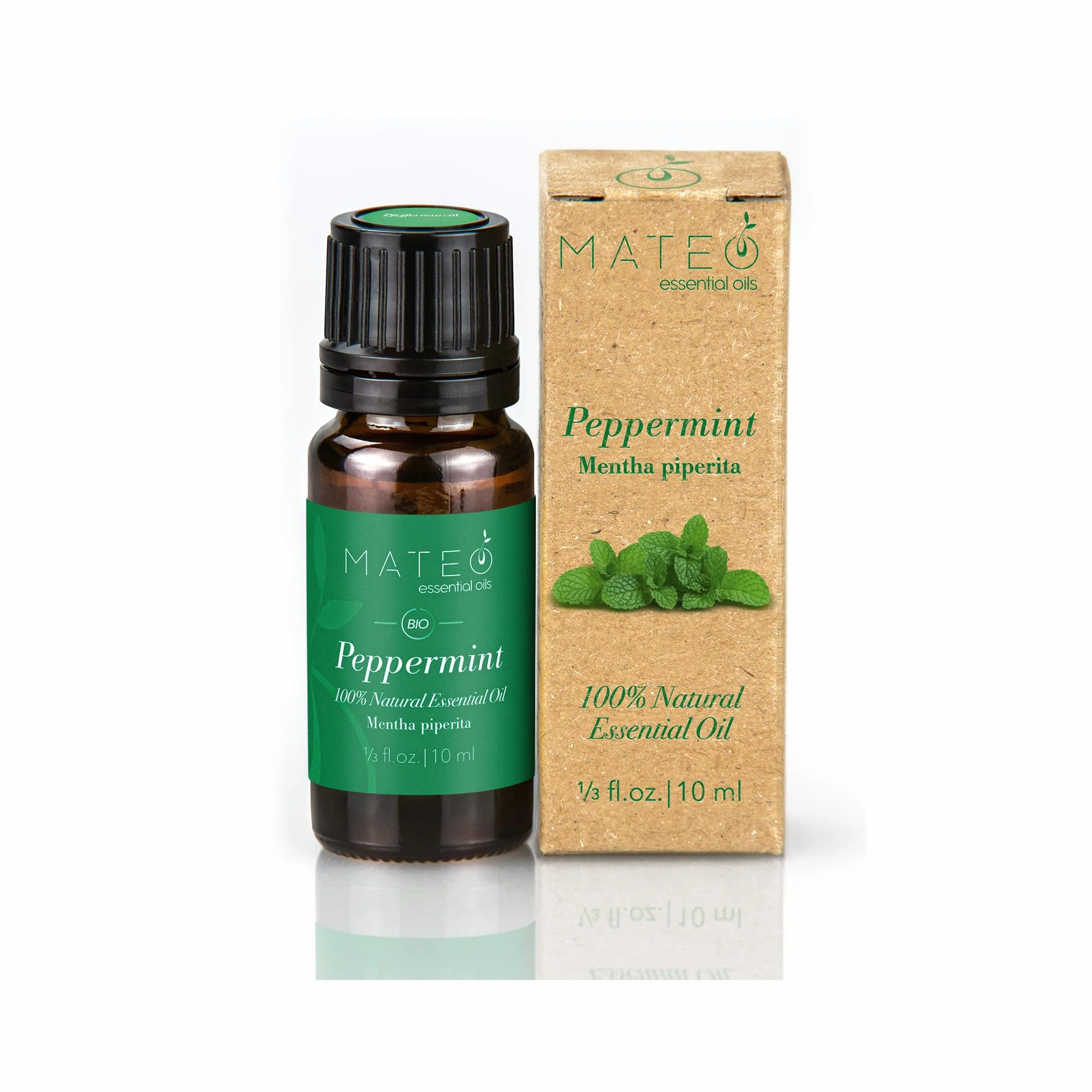 Olio Essenziale di Menta Piperita 100% Puro Naturale Qualità Terapeutica Aromaterapia 10 ml