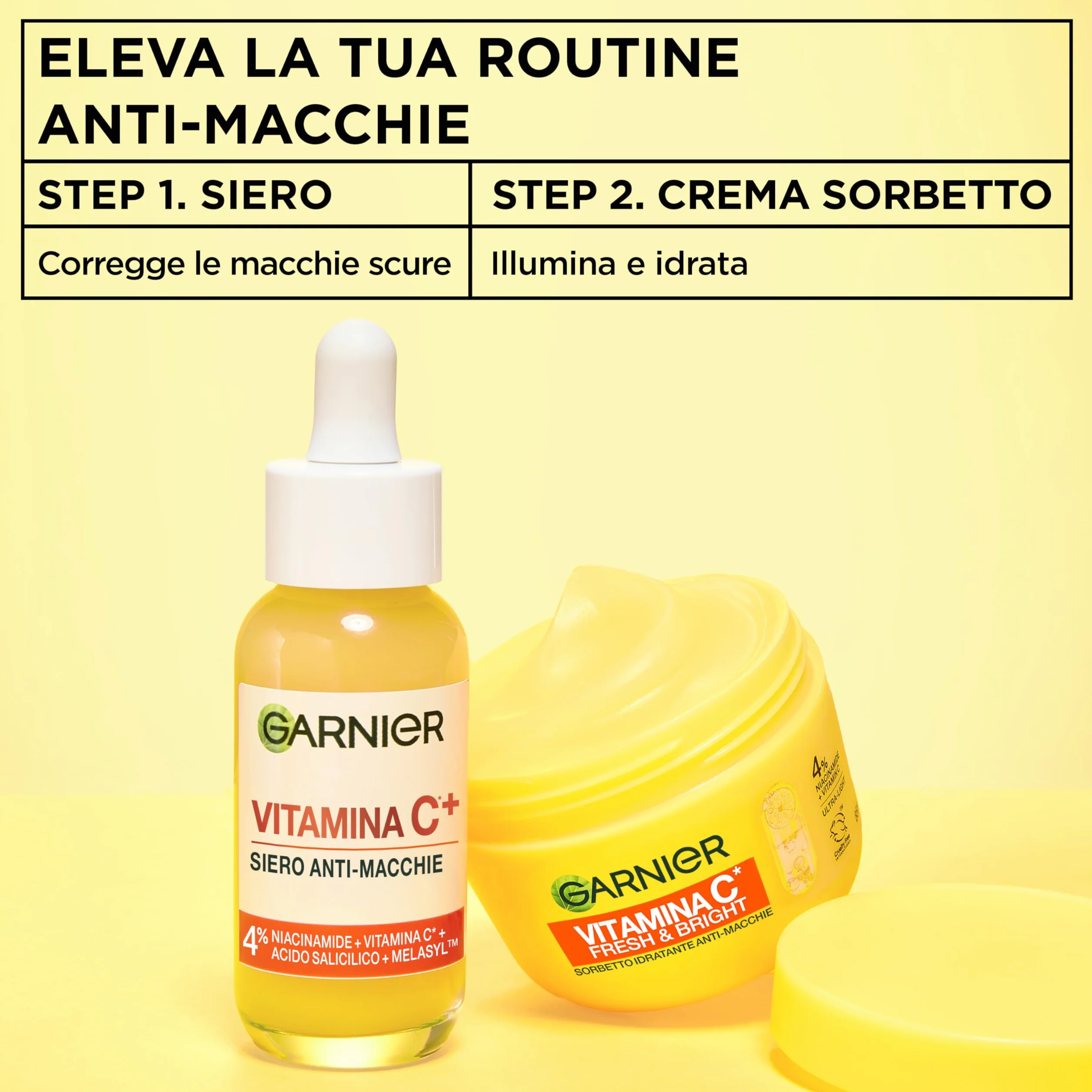 Garnier Vitamina C Fresh and Bright Crema Sorbetto Idratante Anti-Macchie 85 ml