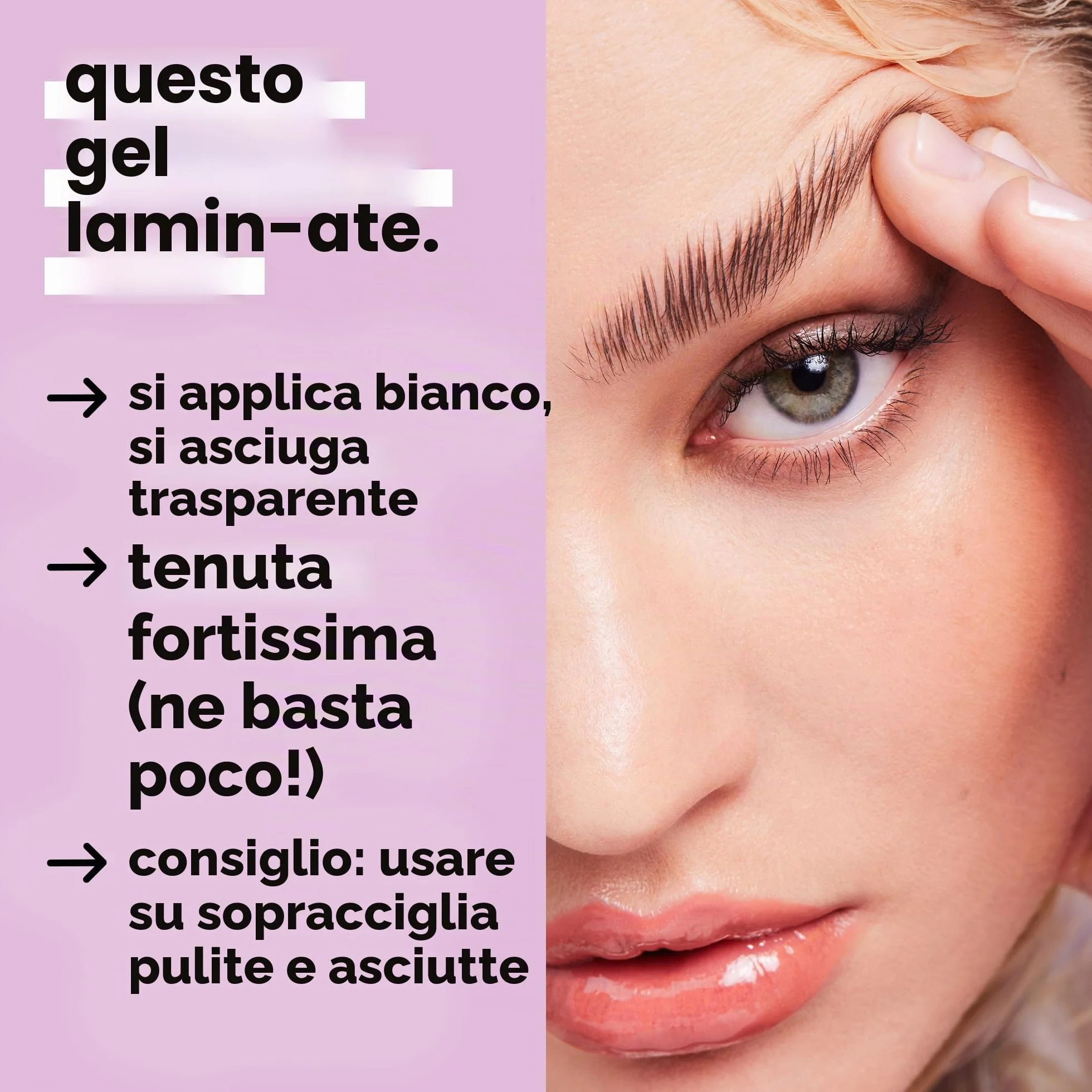 e.l.f. Brow Laminating Gel, gel per sopracciglia ad asciugatura invisibile, fissaggio forte resistente all’acqua, effetto laminato, vegano