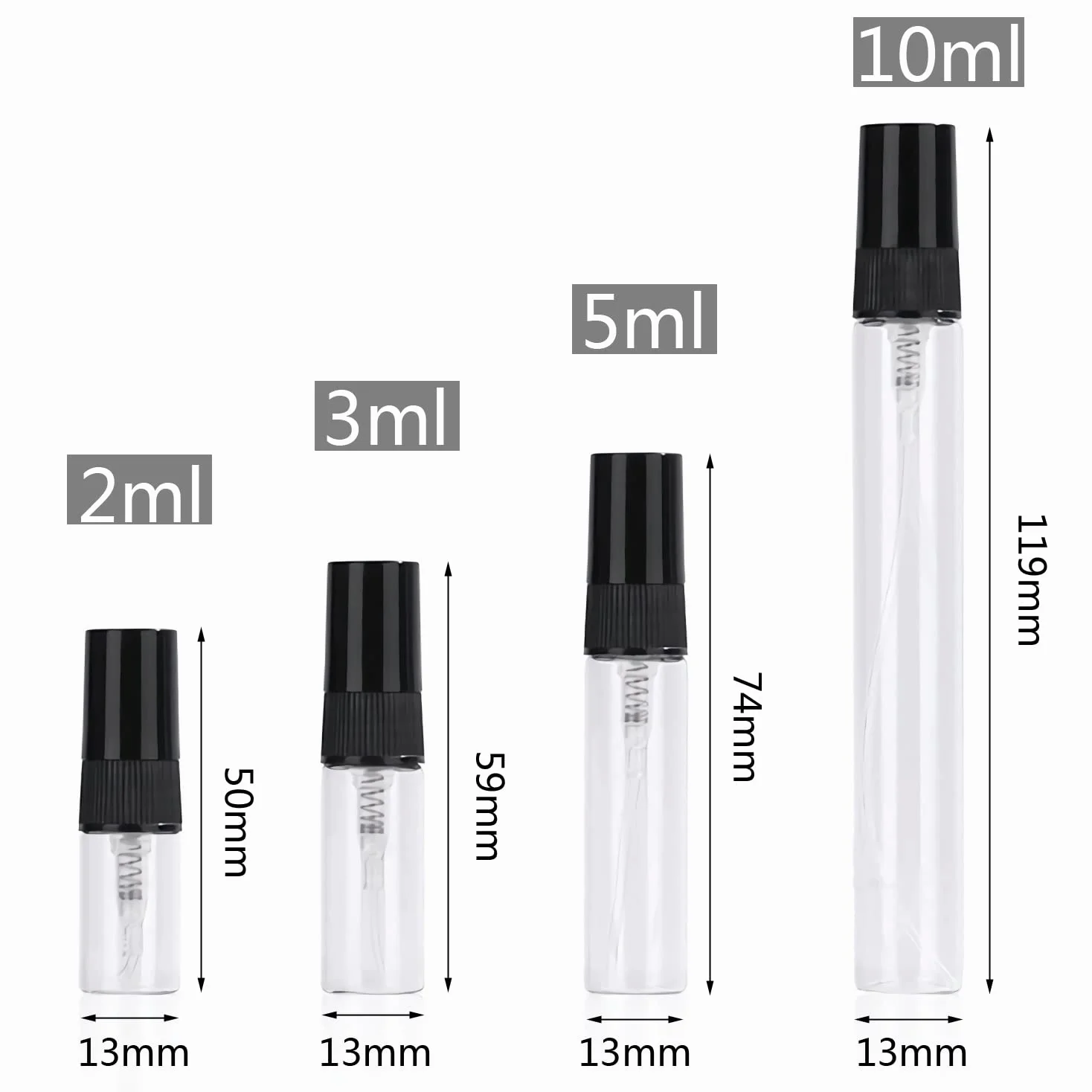 100 Pezzi 10ml Vuoto Flacone Spray Vetro Trasparente, Bottiglia di Profumo, Mini Flacone Spray per Nebbia Riutilizzabile Portatile, Piccolo Spray Tascabile, Cosmetica, Viaggio