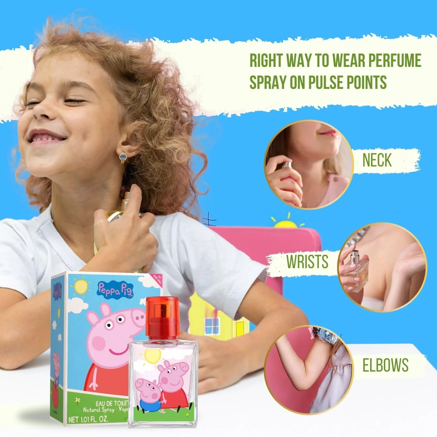 Peppa Pig Eau de Toilette 30 ml per bambini, fragranza in bottiglia di vetro