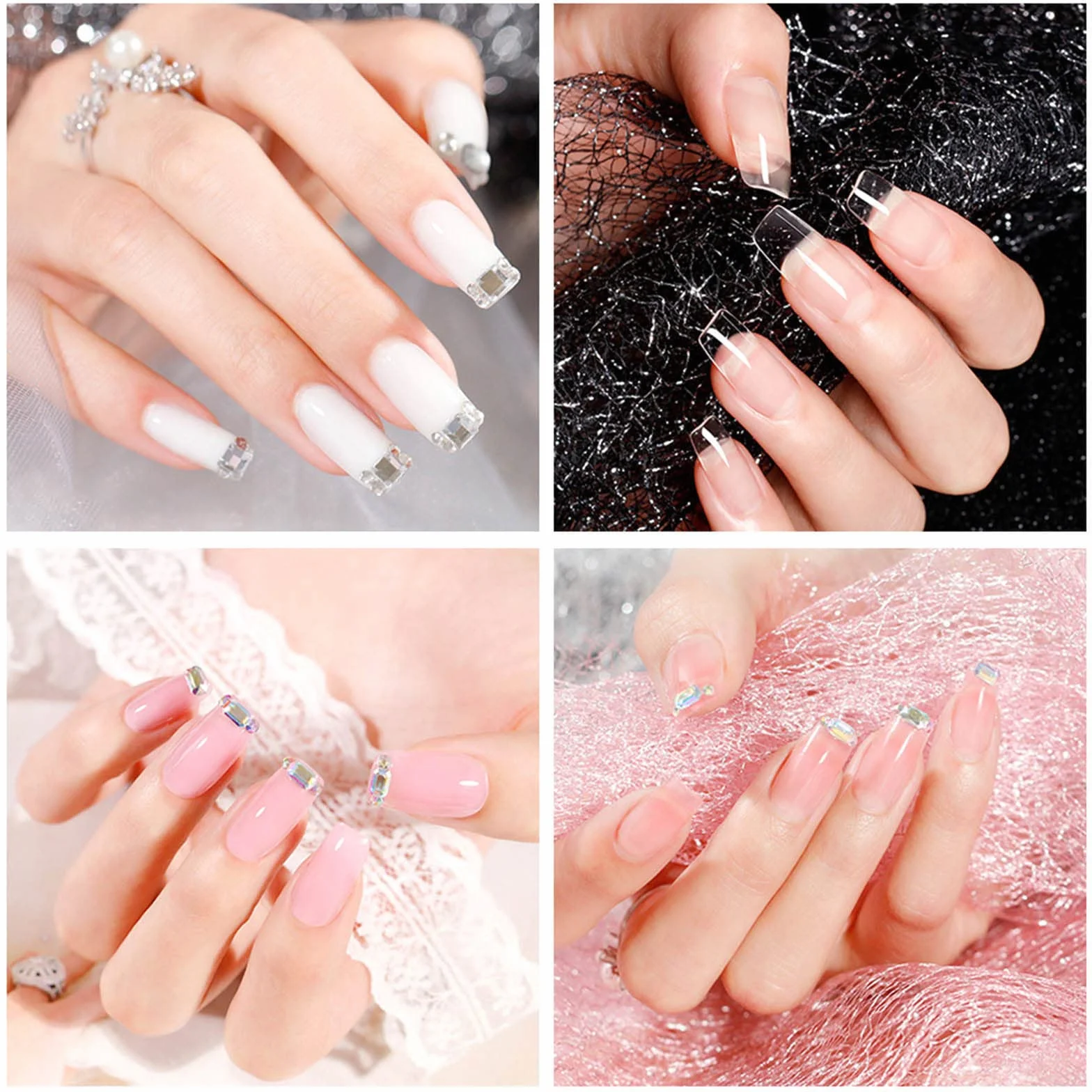 15ml Gel Unghie Ricostruzione Kit con Mini lampada UV, Unghie Extension Gel Set, per Extension per Unghie Clip Base Coat top Coat per Nail Art Starter Kit (Multicolore3)