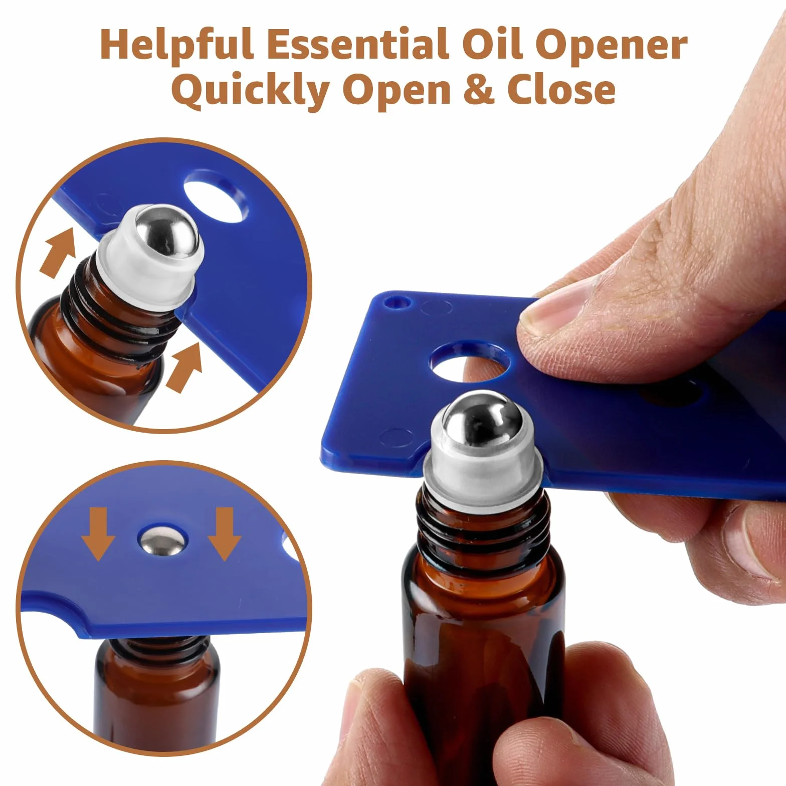 24 pezzi oli essenziali Roller bottiglie di vetro, 10 ml vuoto di vetro Roll-on bottiglie, marrone Roll on bottiglie di vetro con imbuto, apri pipette, per oli essenziali