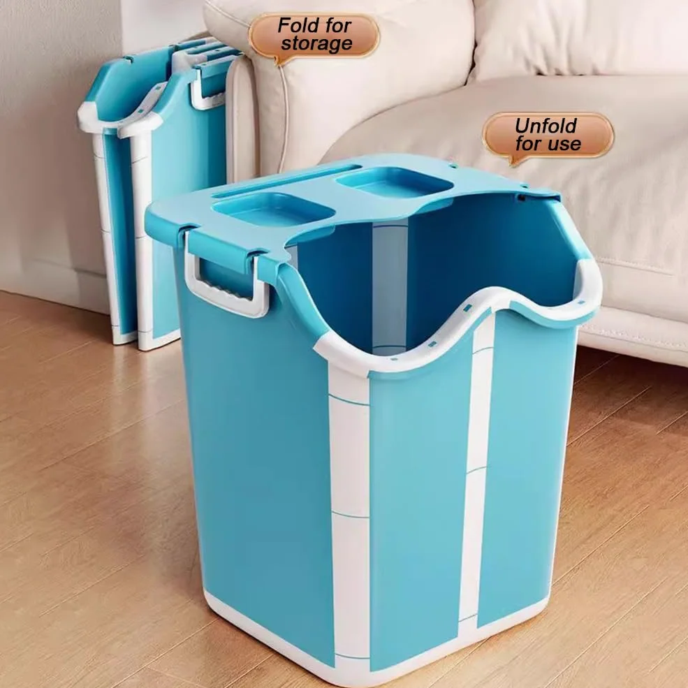 Secchio Immerso Per Bagno Di Grande Capacità, Secchio Pieghevole Pdice Portatile, Bagno Con Manico E Sfere Di Massaggio, Ciotola Spa Grande Per Il Piede, Bagno Di Plastica