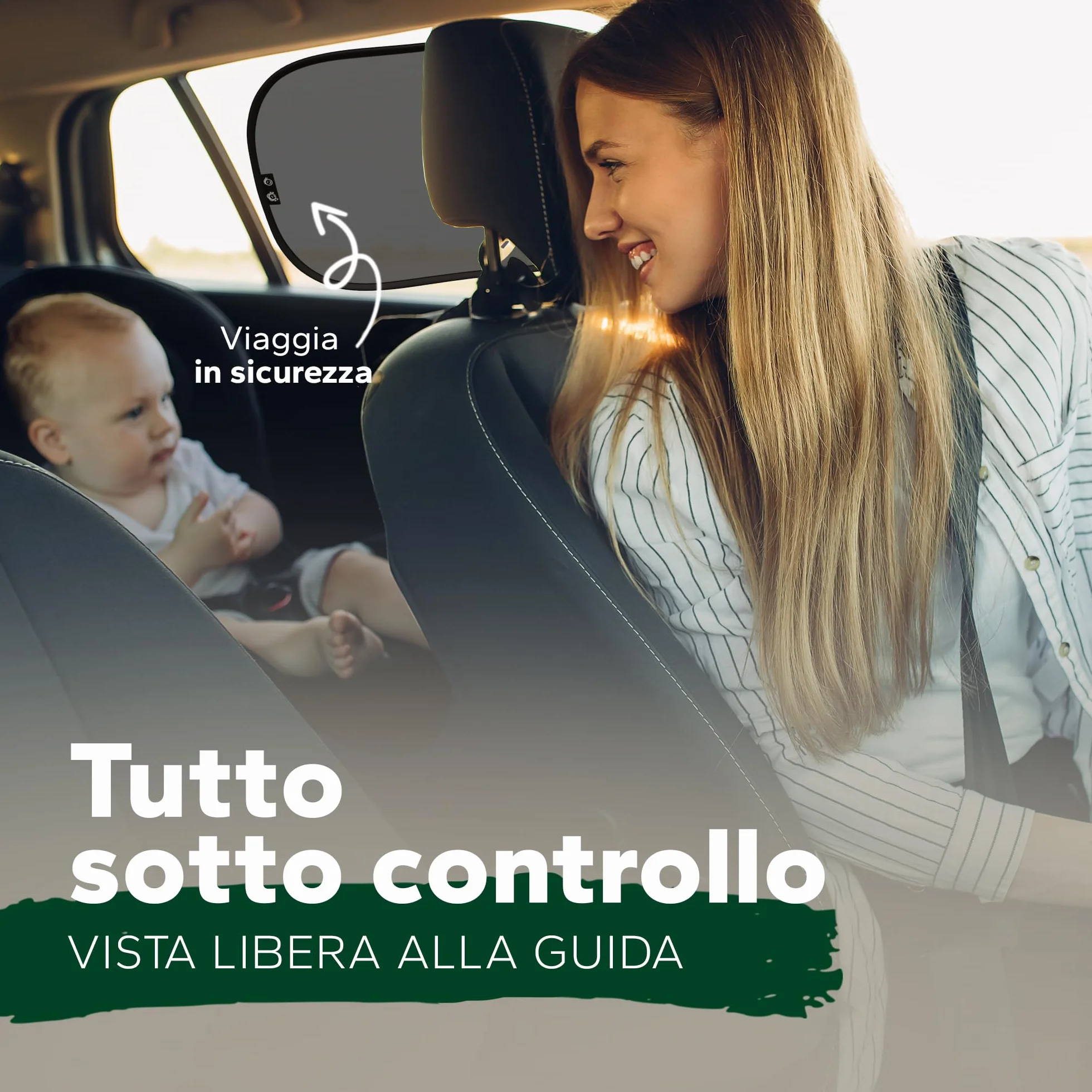 Parasole per Bambini UPF50+ Protezione UV Certificata DEKRA GSM 105 Autoadesivo