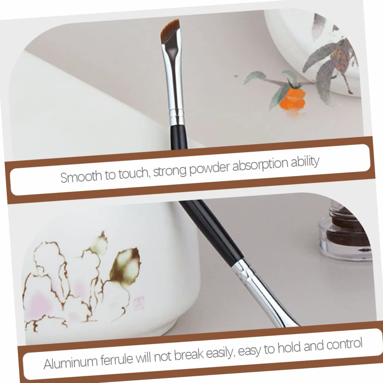 minkissy 30pezzi Pennelli Per Trucco Occhi Spazzole Angolate Per Ombretto Eyeliner e Con Manico Ergonomico Per Applicazione Facile e Comfort