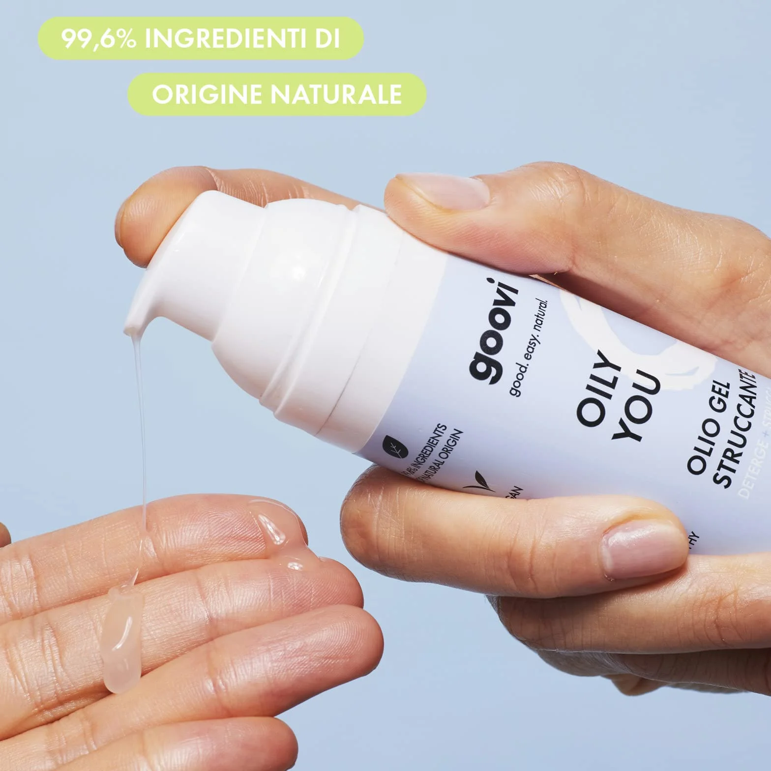 Goovi Olio Gel Struccante 75 ml Ideale per Tutti i Tipi di Pelle