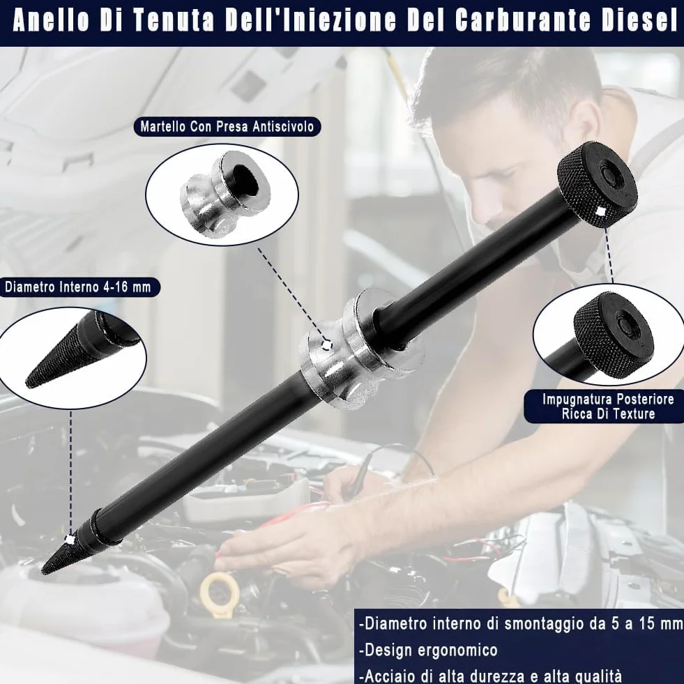 Estrattore Rondelle Iniettori Diesel, Strumento Rimozione Guarnizioni, Estrattore Anello Tenuta Iniettore