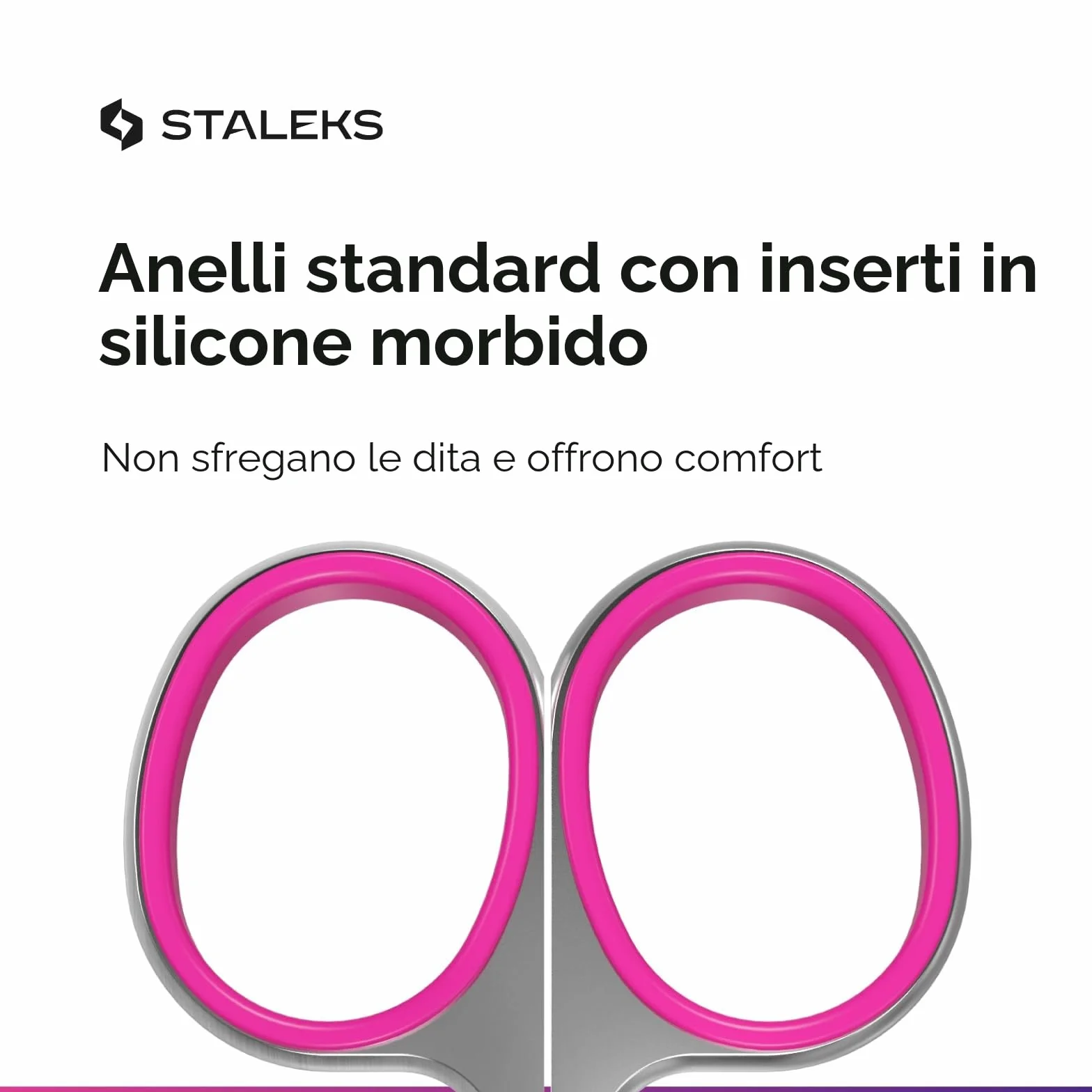 Staleks Pro Forbici Professionali per Pelle Cuticola Lame con Gancio Manici in Silicone Rosa Smart 41 Type 3 SS-41/3