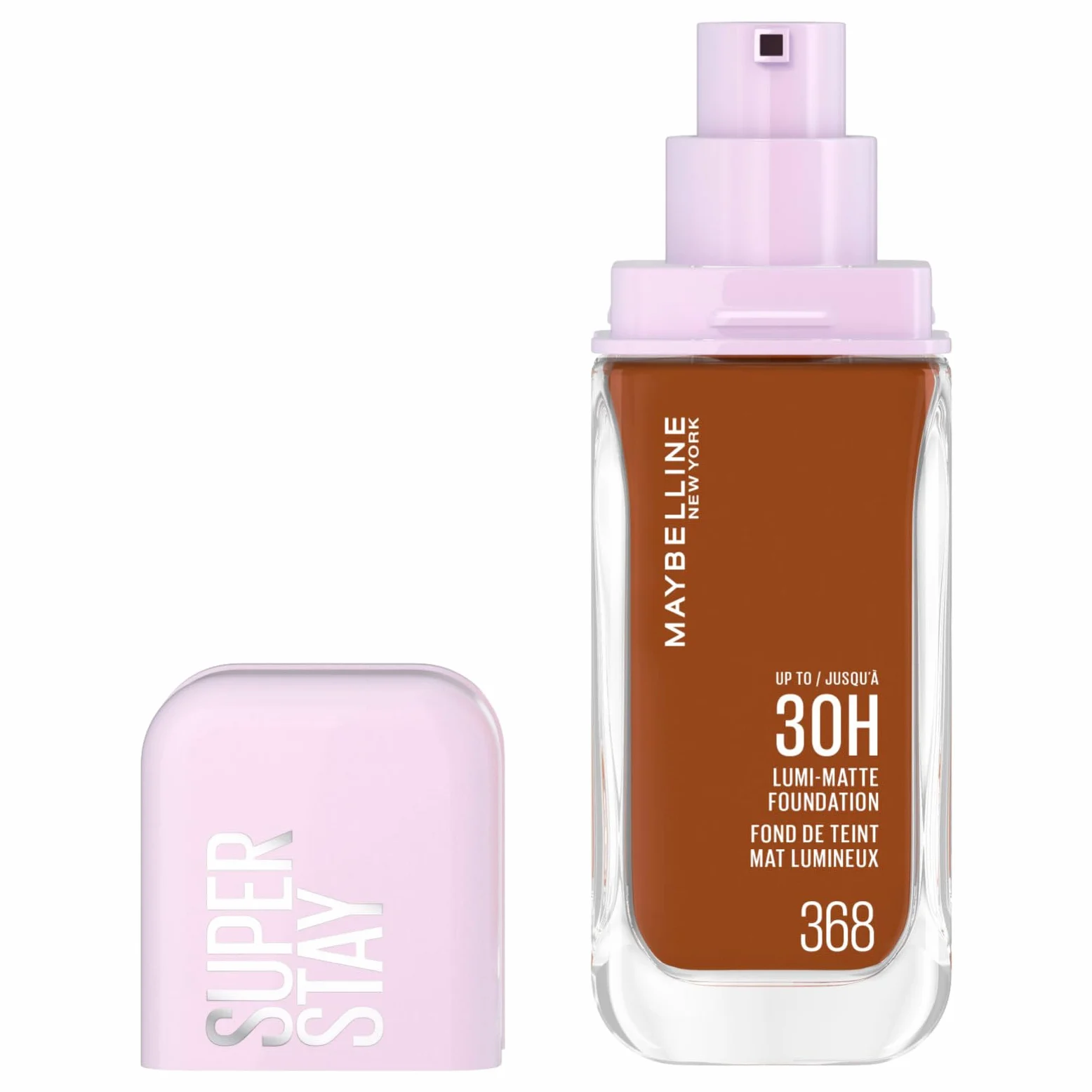 Maybelline New York Fondotinta Coprente Liquido Lunga Tenuta Superstay Lumi Matte 30H Colore 368 Coprenza Modulabile Waterproof No Transfer Copertura Medio-Alta con Amminoacidi - 2 Flaconi da 35ml