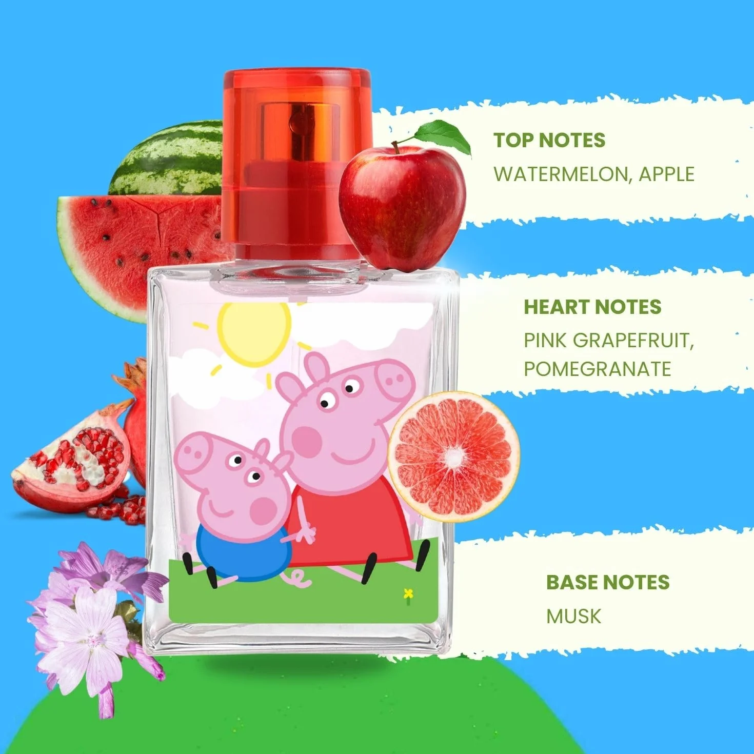 Peppa Pig Eau de Toilette 30 ml per bambini, fragranza in bottiglia di vetro
