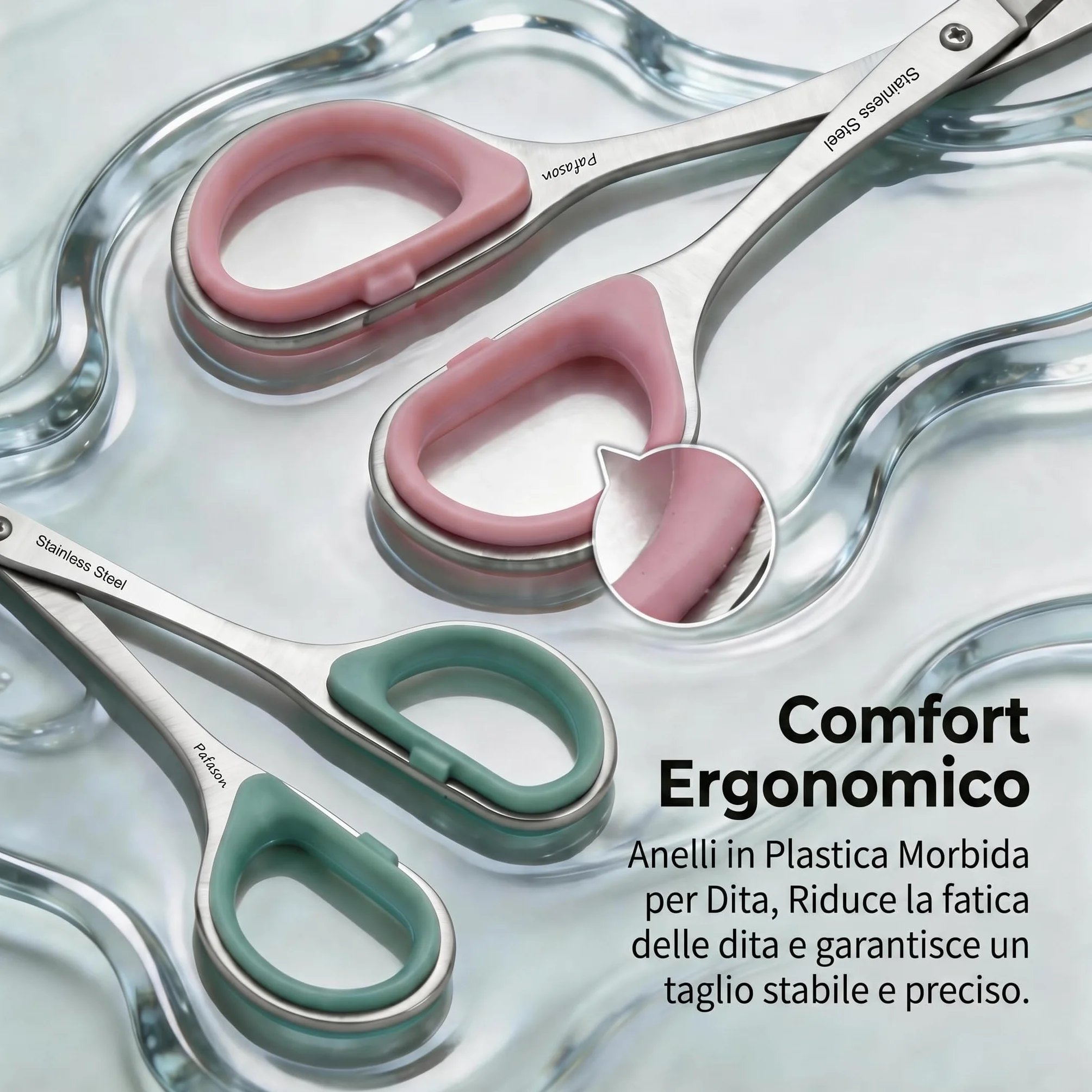 PAFASON Piccolo Forbici Cuticole Set 2 Pezzi Curvo Dritto Precisione Manicure Pedicure