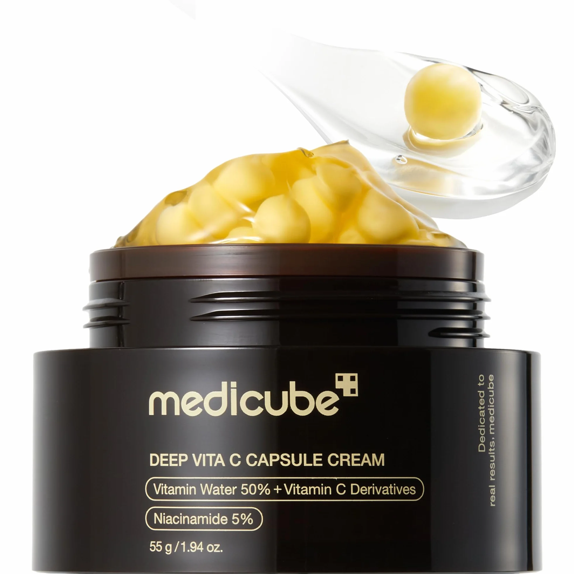 medicube Crema Idratante Viso Deep Vitamin C Golden Capsule Liposomi Rughe Skin Radiance Gel Trasparente 1,94 Oz