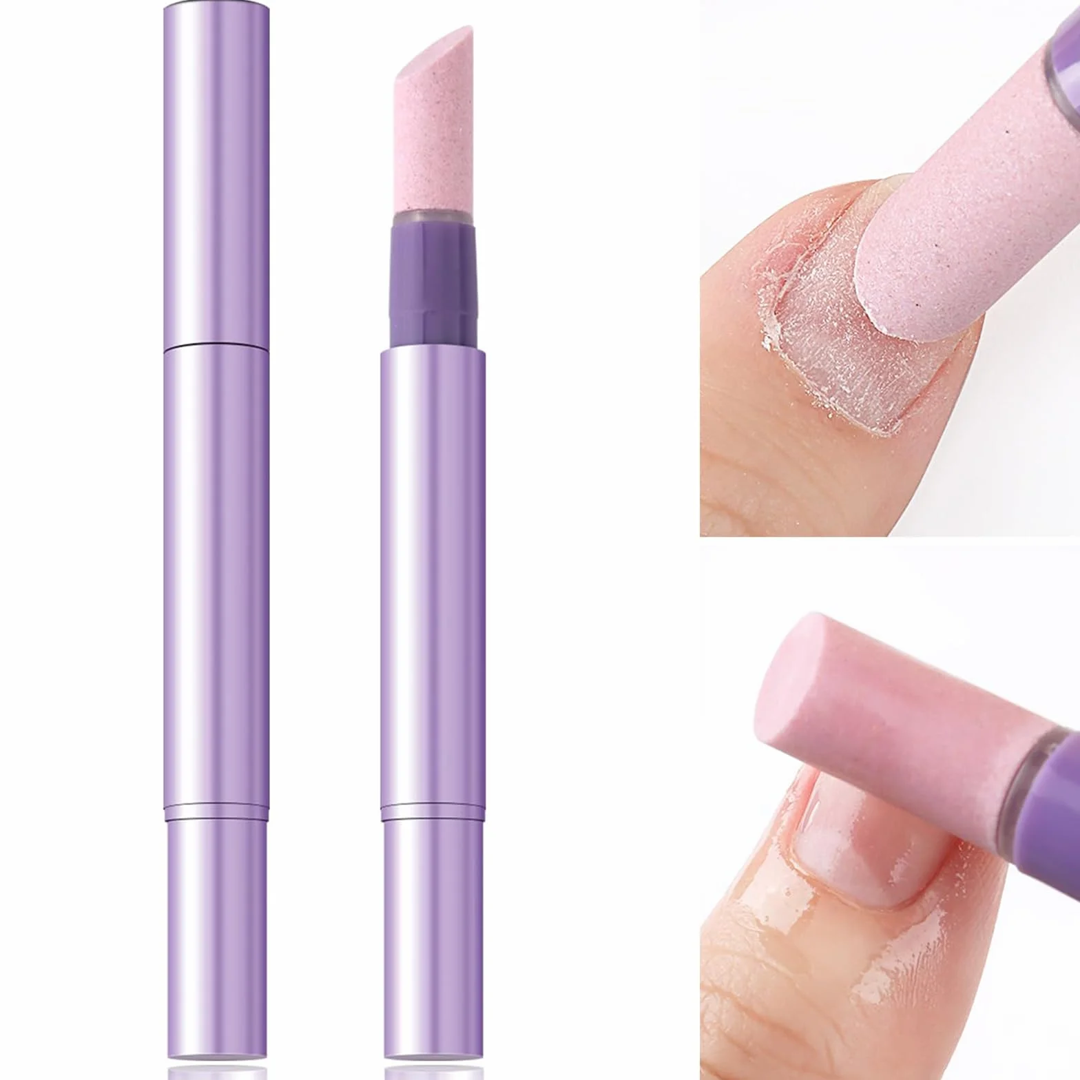Penna per la Cura delle Unghie 3-in-1, con Punta in Ceramica, Penna per Rimuovere Cuticole, Olio per Cuticole per Unghie Secche e Rovinate