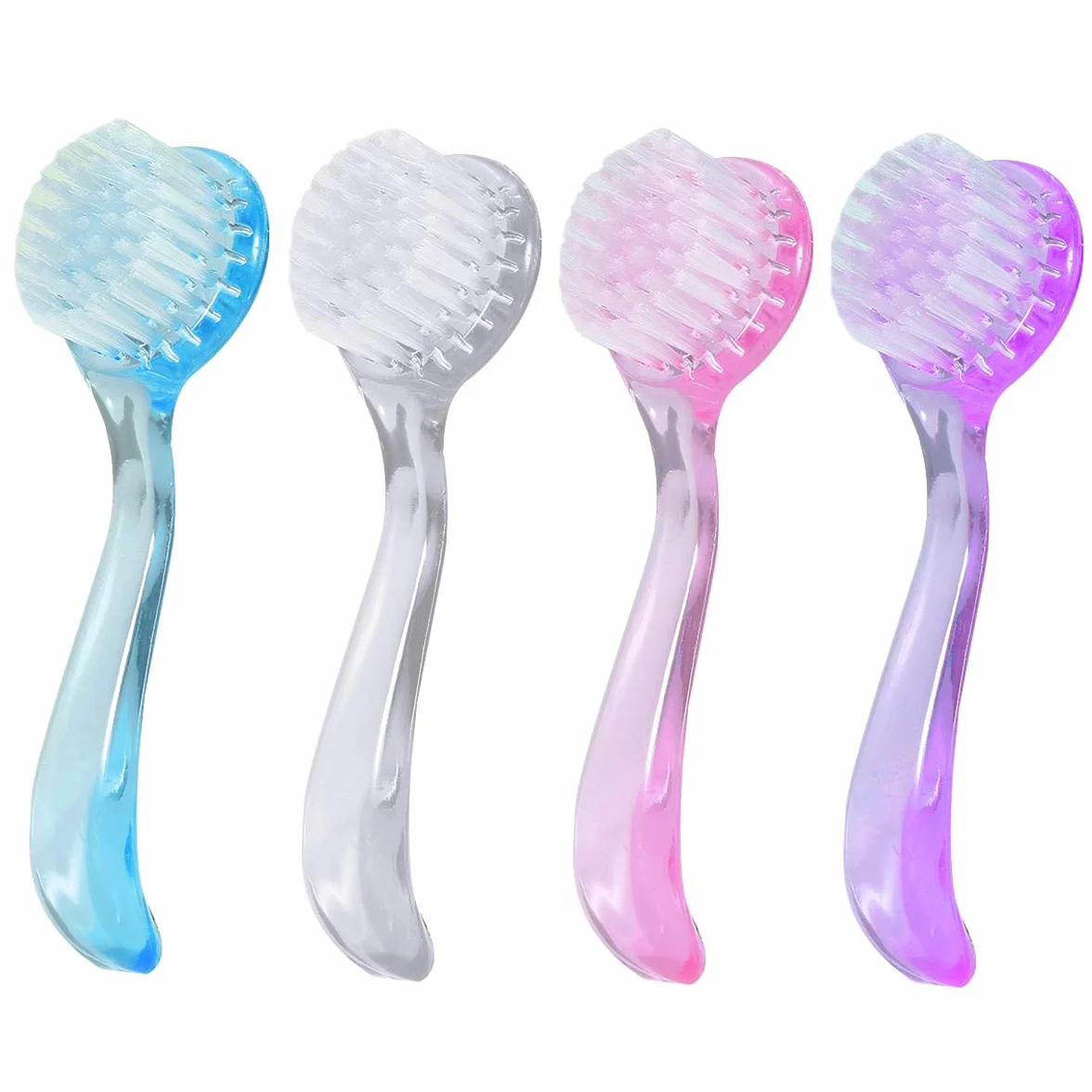Spazzola per unghie Colorato 4PCS Manico Testa Rotonda Pulizia Lavaggio mani