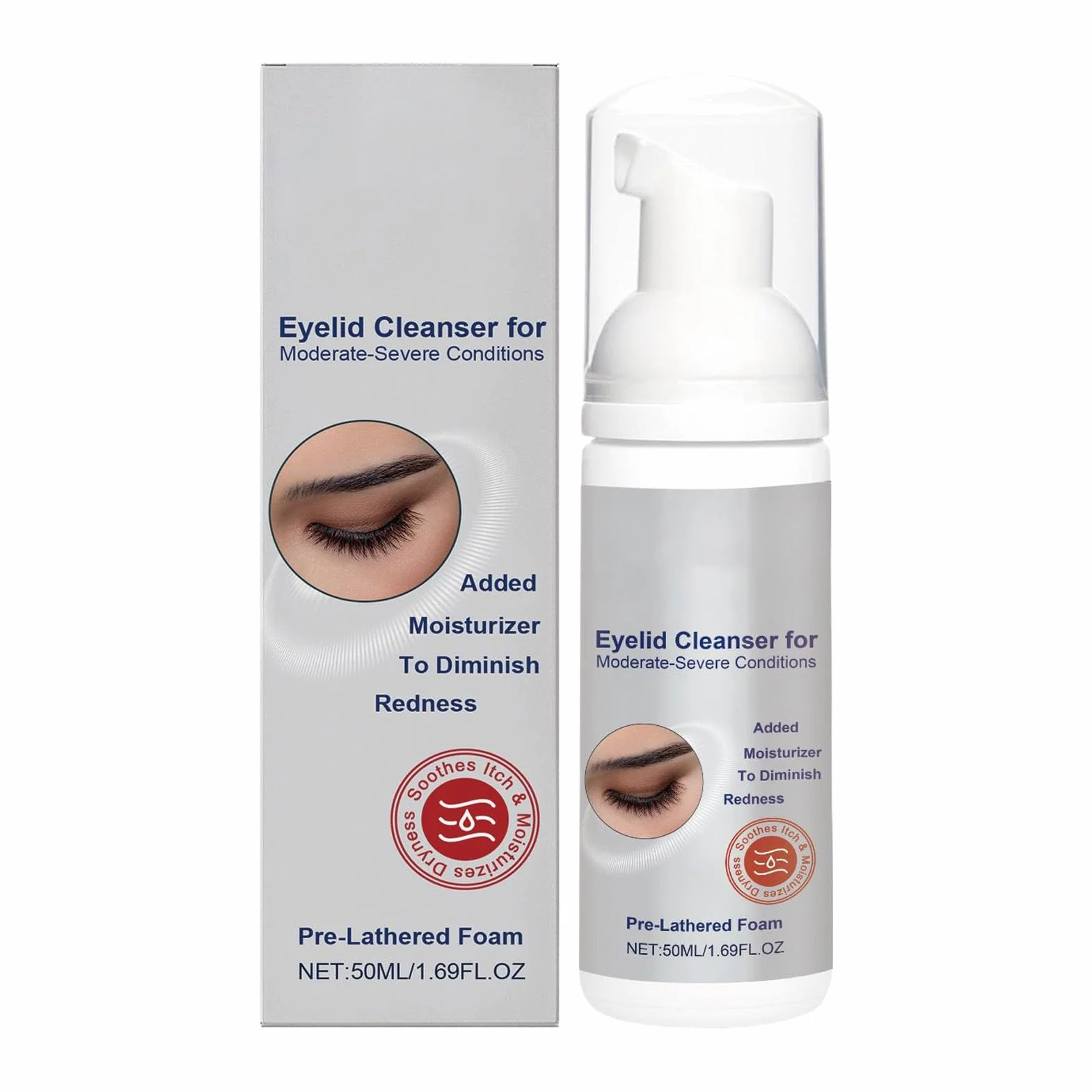 Detergenti per Palpebre,Schiuma Detergente per Ciglia Pulizia Profonda 50 ml | Struccante Idratante Lavaggio Delicato per Pelli Grasse Secche Sensibili Uomini Donne