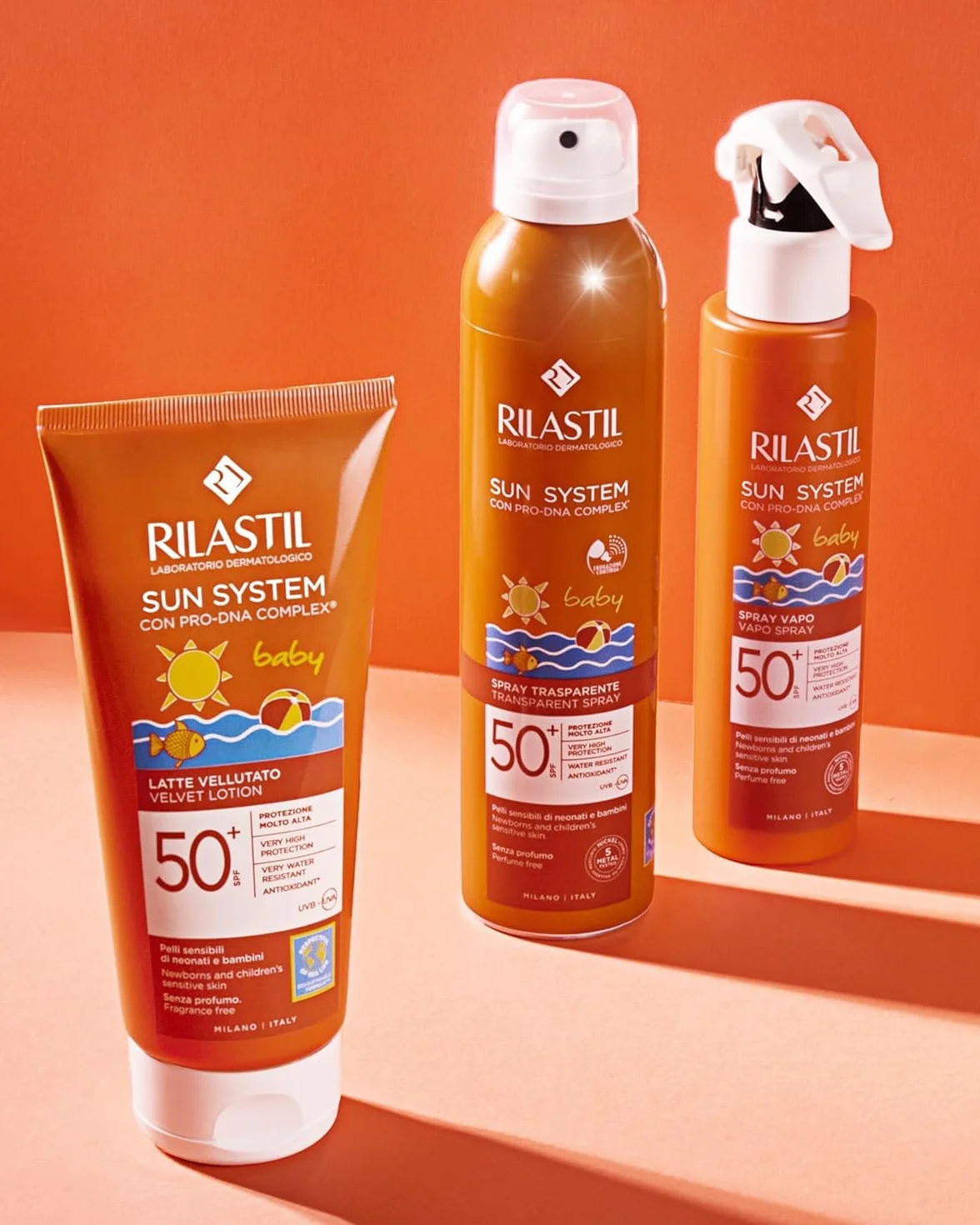 Rilastil Sun System Baby Transparent Spray SPF50+ 200ml Corpo Bambini Trasparente Resistente all'Acqua Senza Profumo