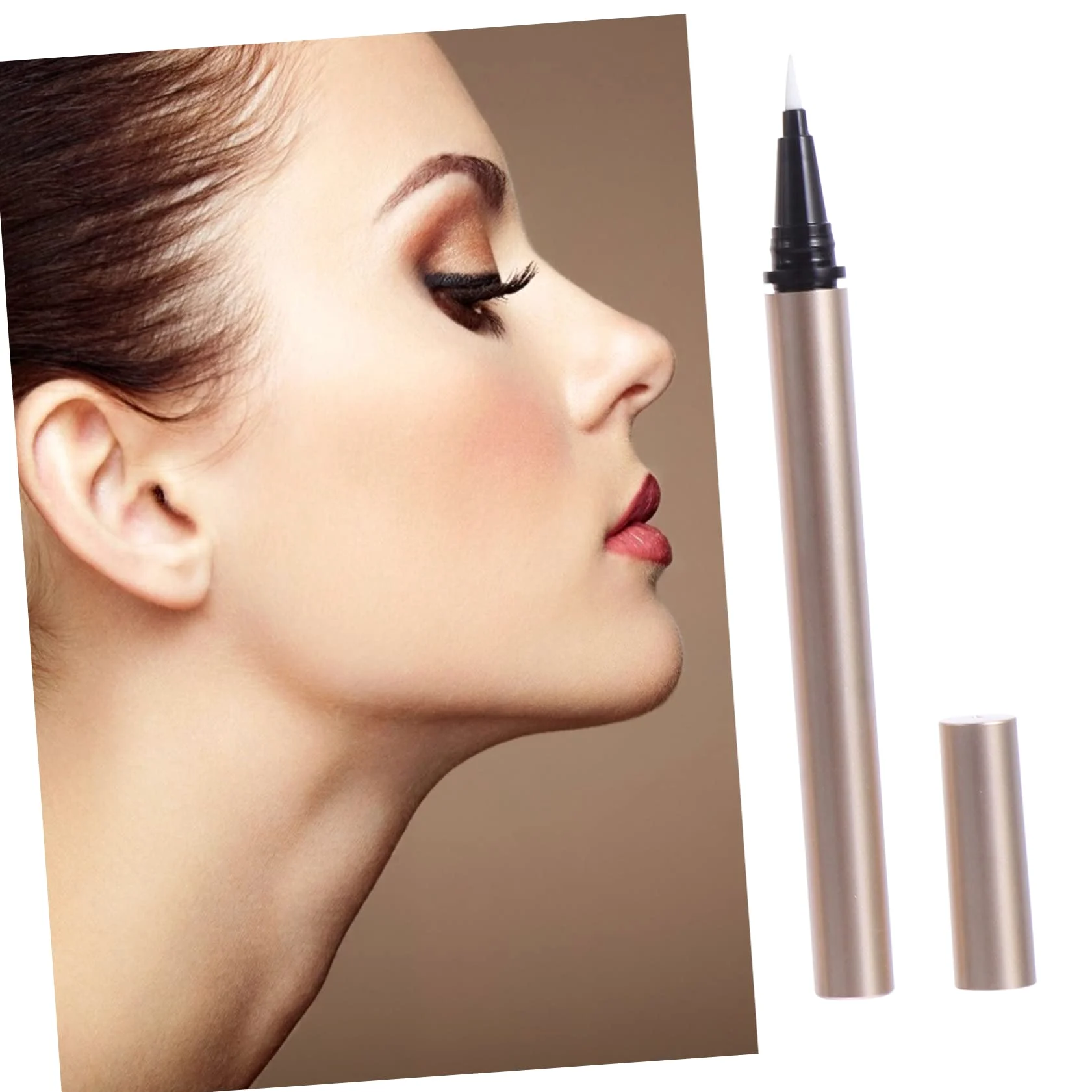 Veemoon 5 Pezzi Tubetto di Eyeliner Vuoto 1ml, Contenitore Ricaricabile in Plastico Oro, Leggero, per Saloni Cosmetici