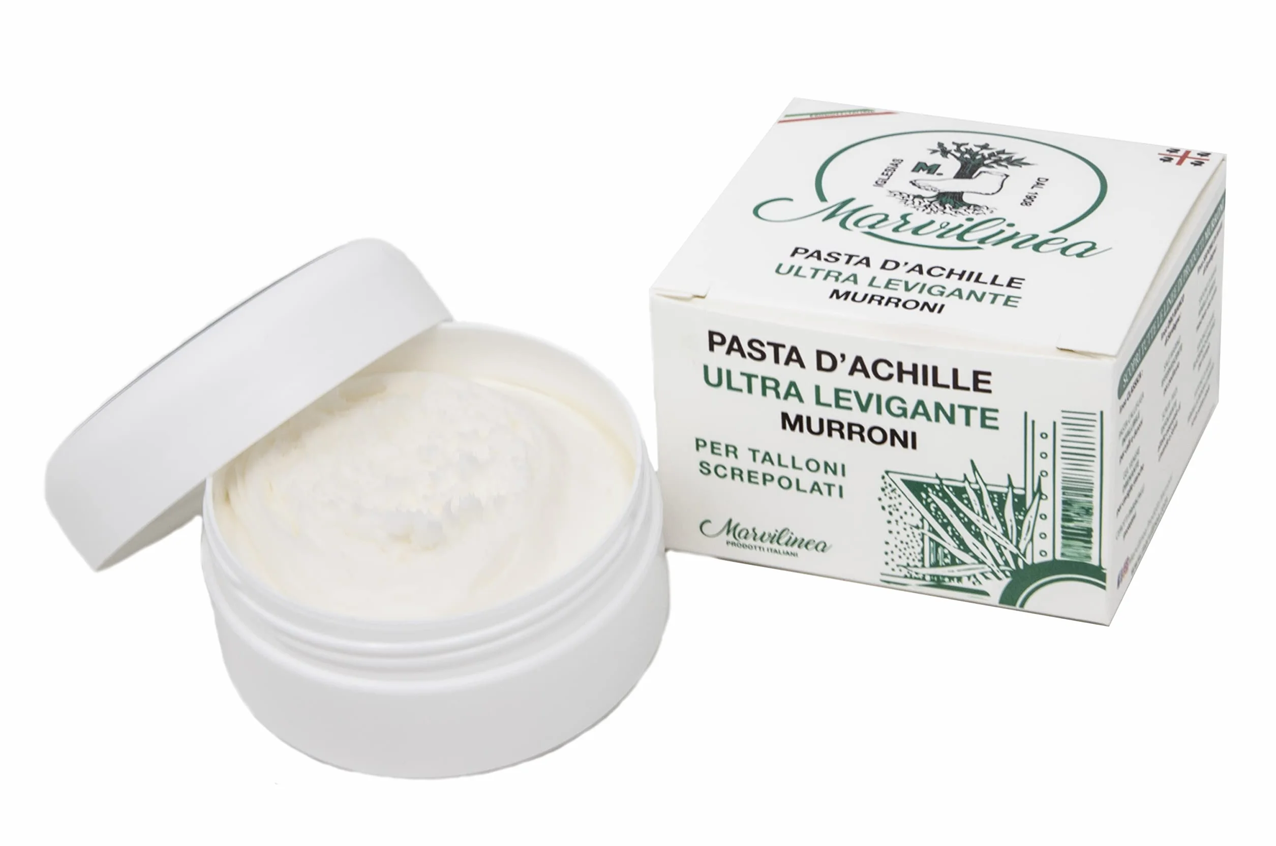 Pasta d'achille ultralevigante murroni crema cura piedi per talloni secchi e screpolati, con urea, olio di mandorle dolci e mirto. 100 gr