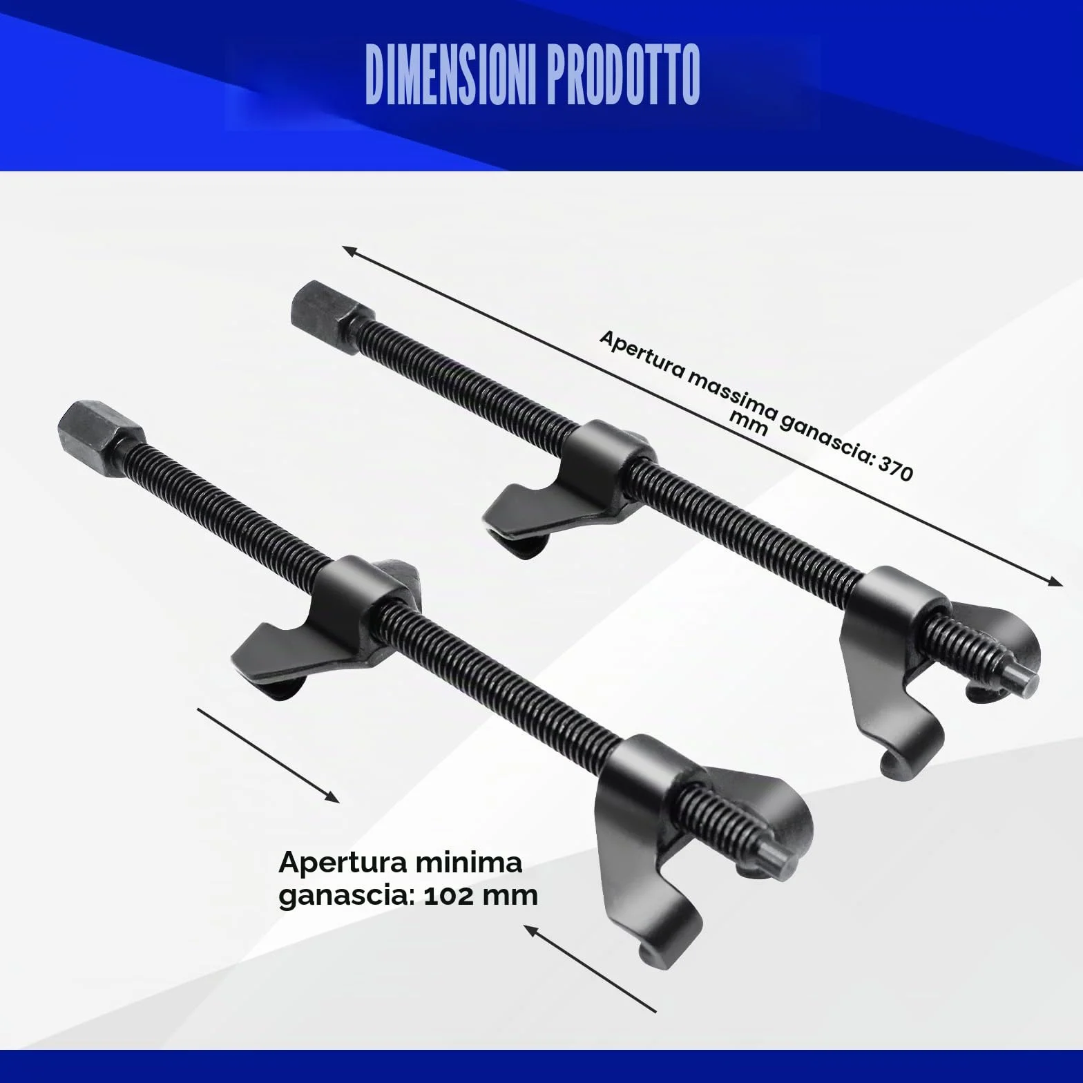 CCLIFE 2 Pezzi Compressore Molla Ammortizzatori per Auto Strumenti Estrattore Molle 370mm