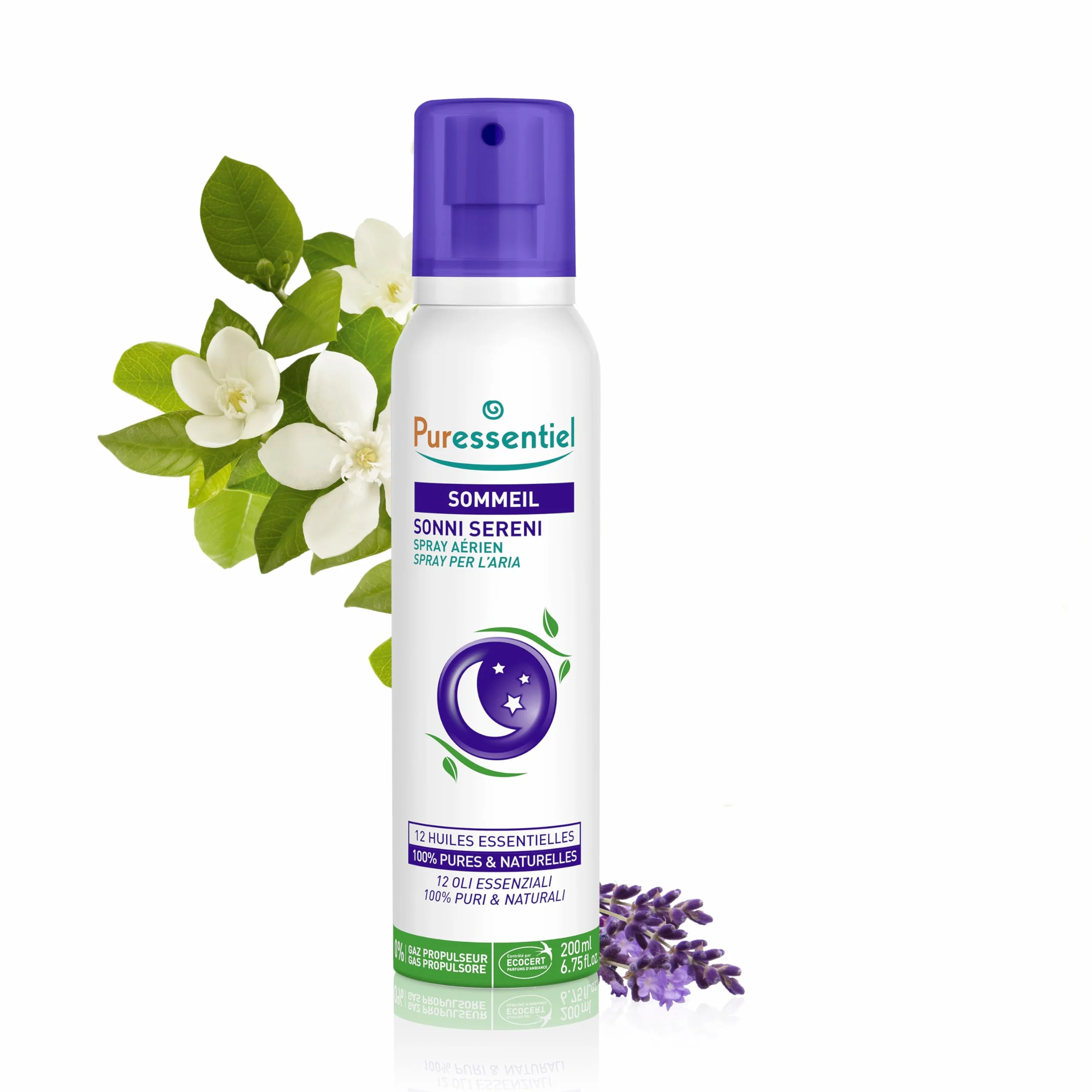 Puressentiel Sonni Sereni Spray per l’aria 200 ml 12 Oli essenziali lenitivi rilassanti