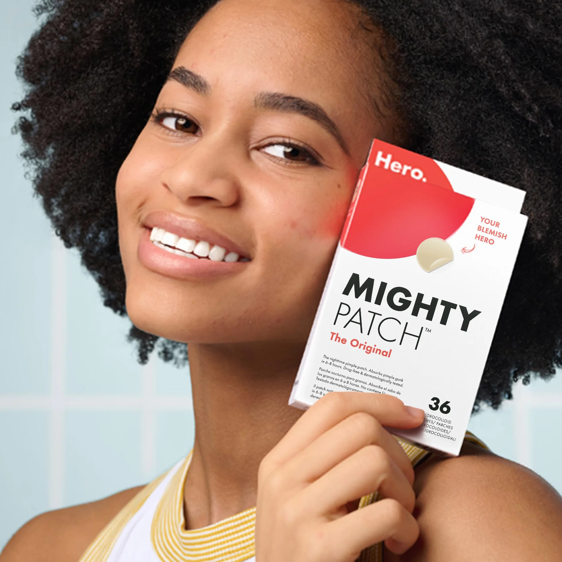 Hero Mighty Patch The Original. Il Patch notturno contro i Brufoli. Assorbe le Impurità in 6-8 ore. È testato dermatologicamente. 36 cerotti idrocolloidali. Dispositivo medico