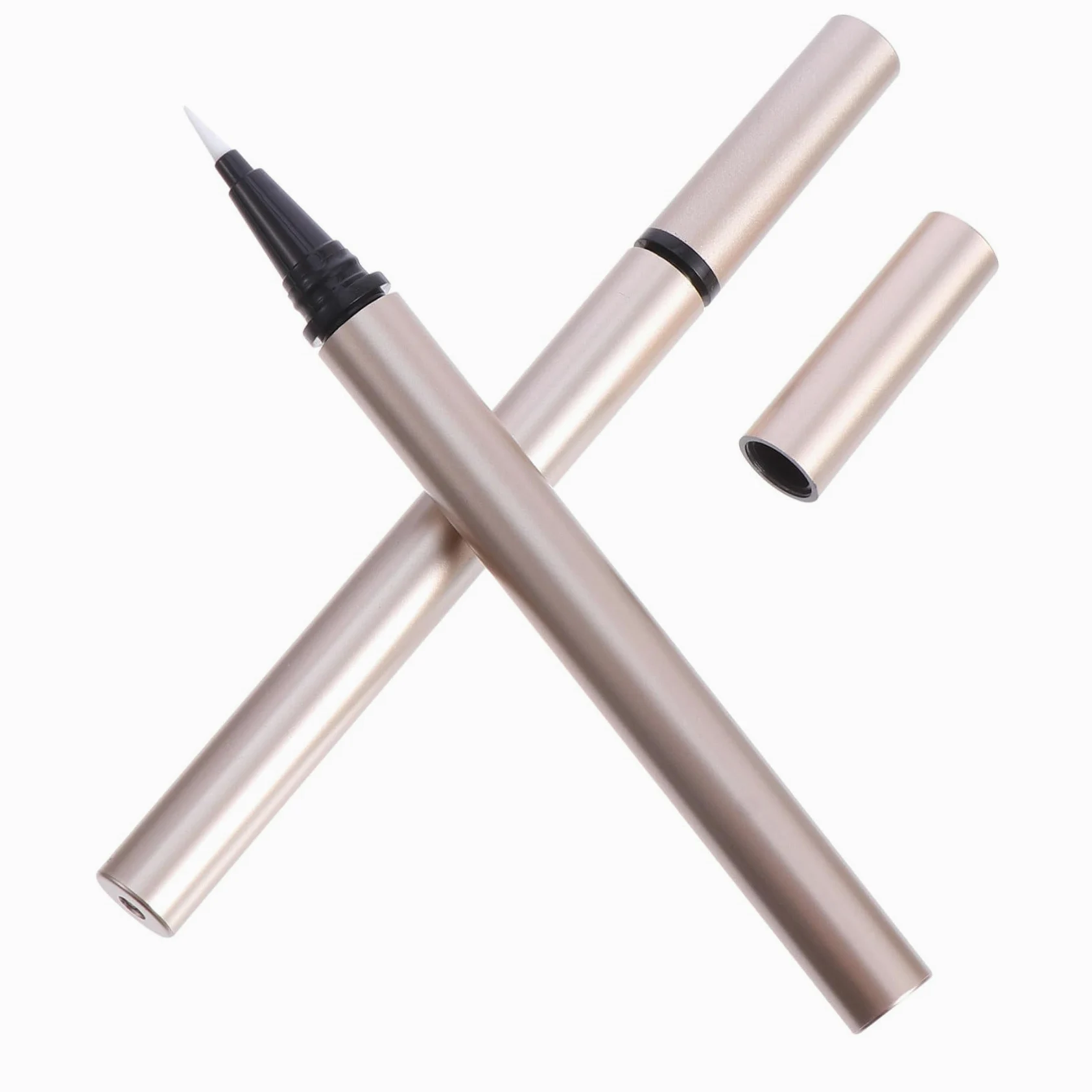 Eyeliner Pen Refillable 1ml in Plastica Oro, Set 5 Pezzi | Tubi Vuoti Ricaricabili, Formato Leggero e Portatile, per Mercati e Grossisti Cosmetici