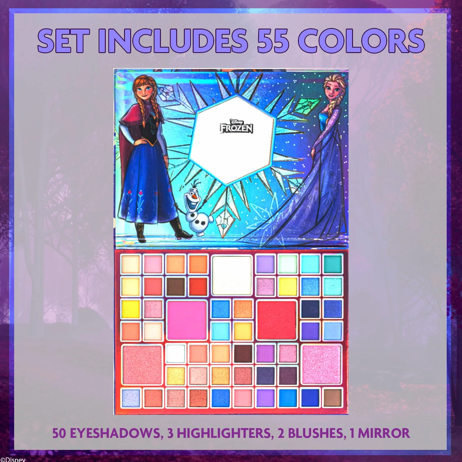 Disney Frozen Palette Ombretti 55 Colori con Specchio