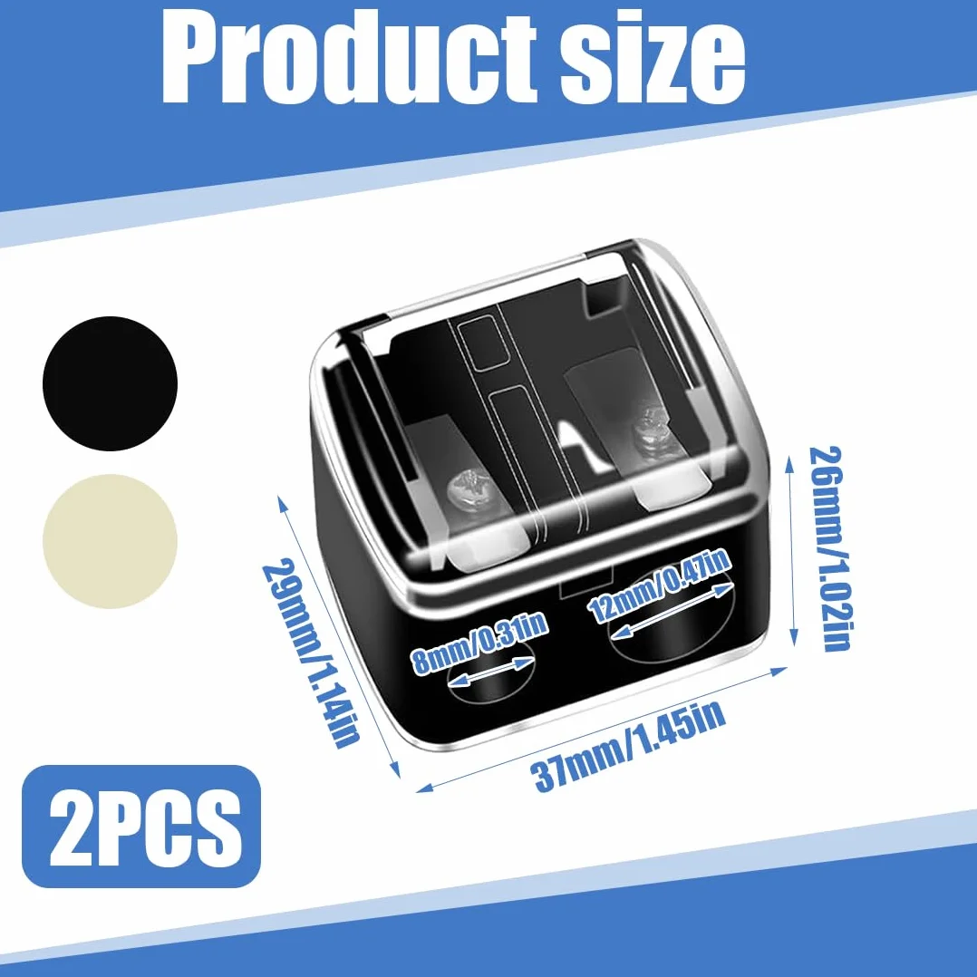 Temperamatite Bellezza 2 Pezzi, Temperino Matita Occhi Doppio Cosmetiche Trucco Nero+Beige