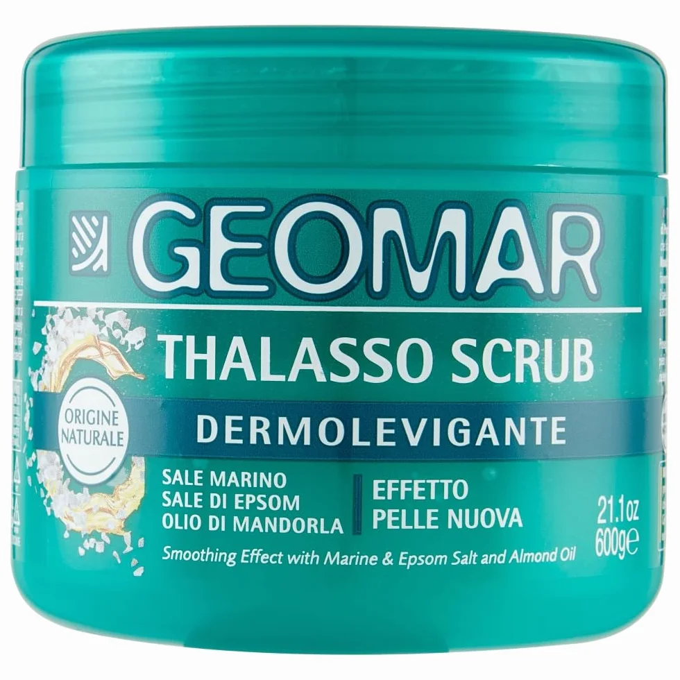 GEOMAR Thalasso Scrub Corpo Dermolevigante Sale Marino Sale di Epsom Olio di Mandorla Made in Italy 600 g