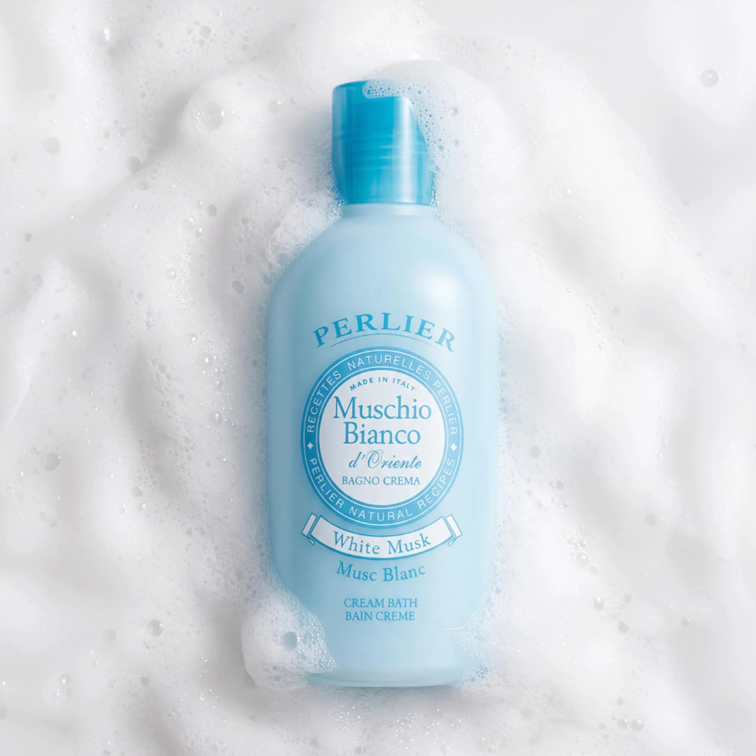 Perlier Ricette Naturali, Bagno Schiuma Muschio Bianco, Neutro, 500 Millilitro