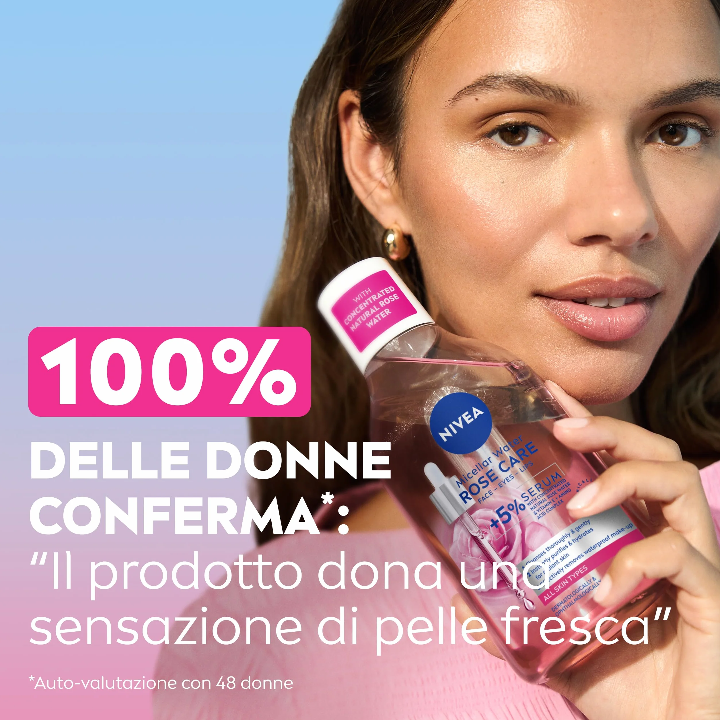 NIVEA Acqua Micellare Rose Care 400 ml Struccante Bifasico Detergente Viso Occhi Labbra
