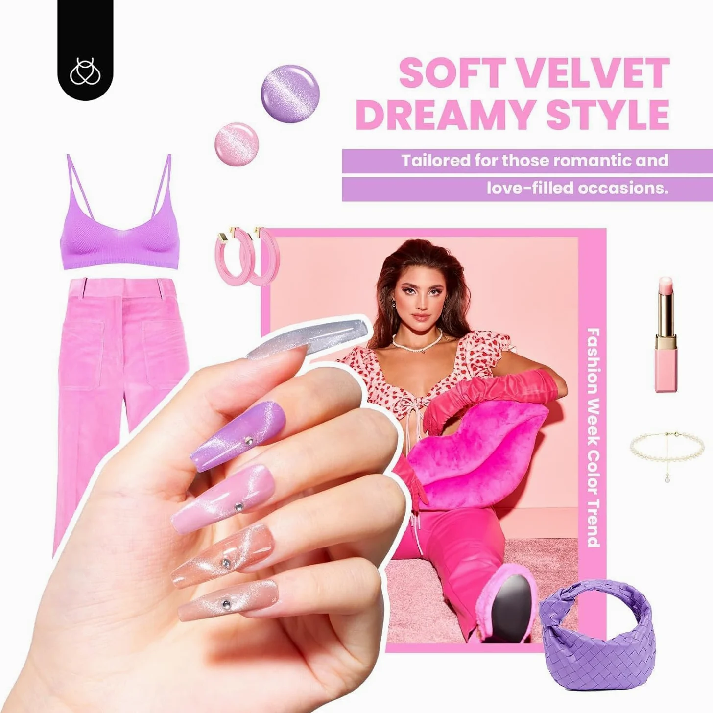 Beetles - Set di 20 smalti in gel con base e opaco lucido, colore rosa nude, verde, blu, smalto Lush Velvet con magnete Soak Off LED, manicure, salone fai da te, idea regalo per donne