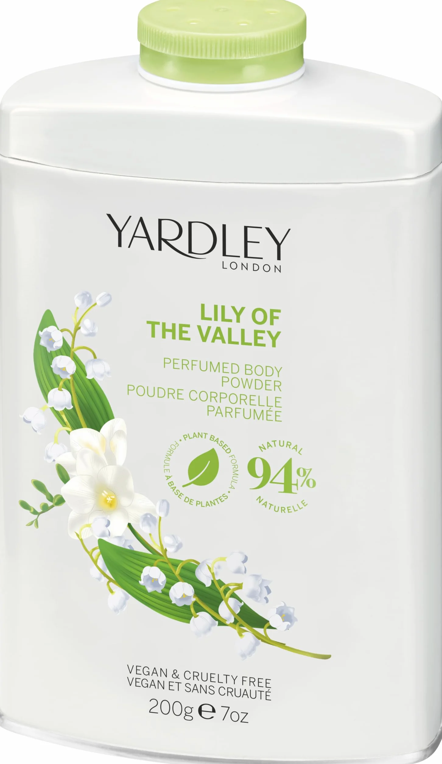 Yardley London Polvere per il Corpo Profumata al Mughetto, Talco da Donna per Aiutare a Controllare Gli Odori e Gli Sfregamenti, Polvere per il Corpo al Mughetto 200g